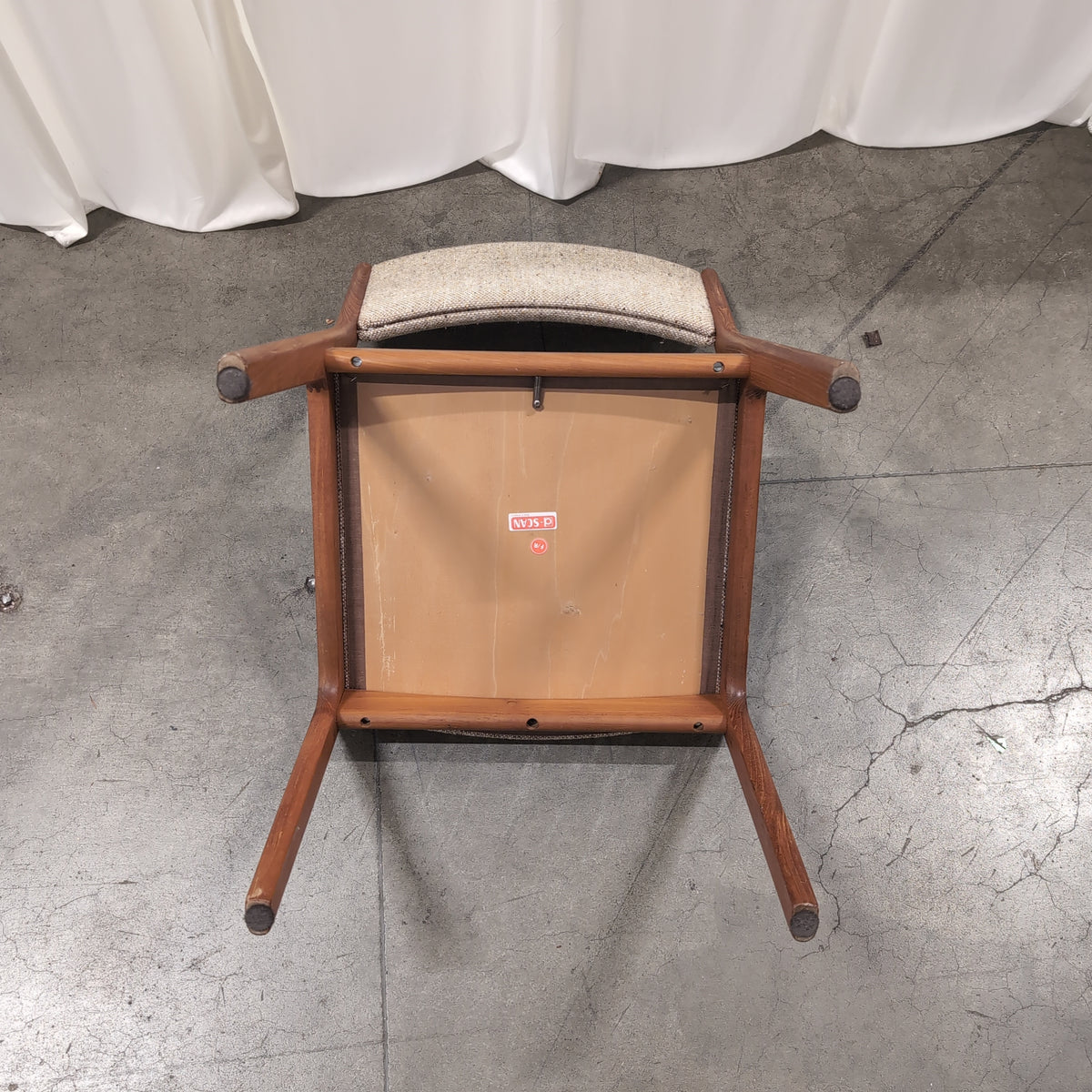Mid-Century Modern Upholstered Dining Chair in Wood