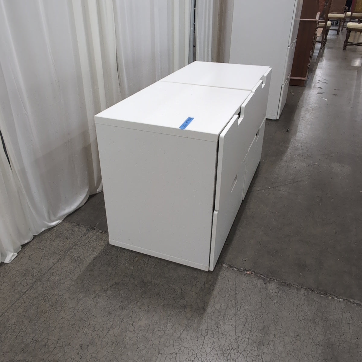 IKEA White Two-Drawer Modular Storage Unit with Recessed Pulls
