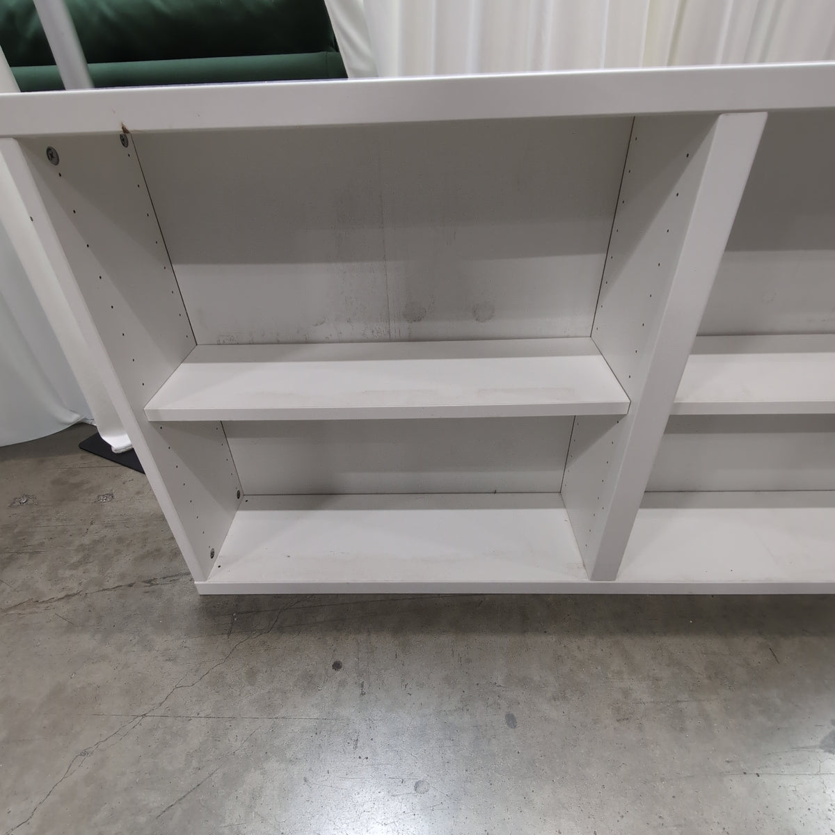 White Two-Section Adjustable Shelf Bookcase