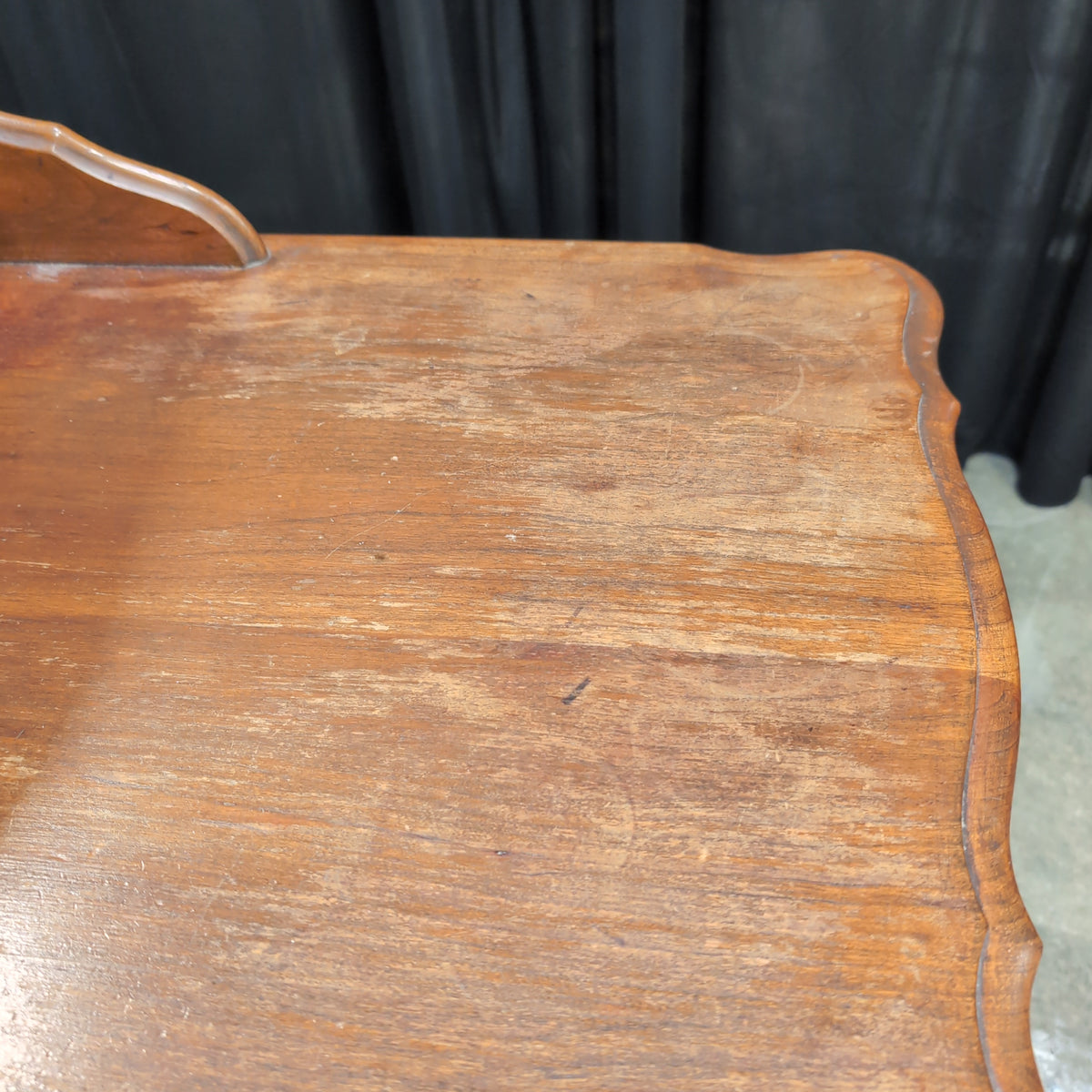 Traditional Brown Wood End Table with Two Tiers