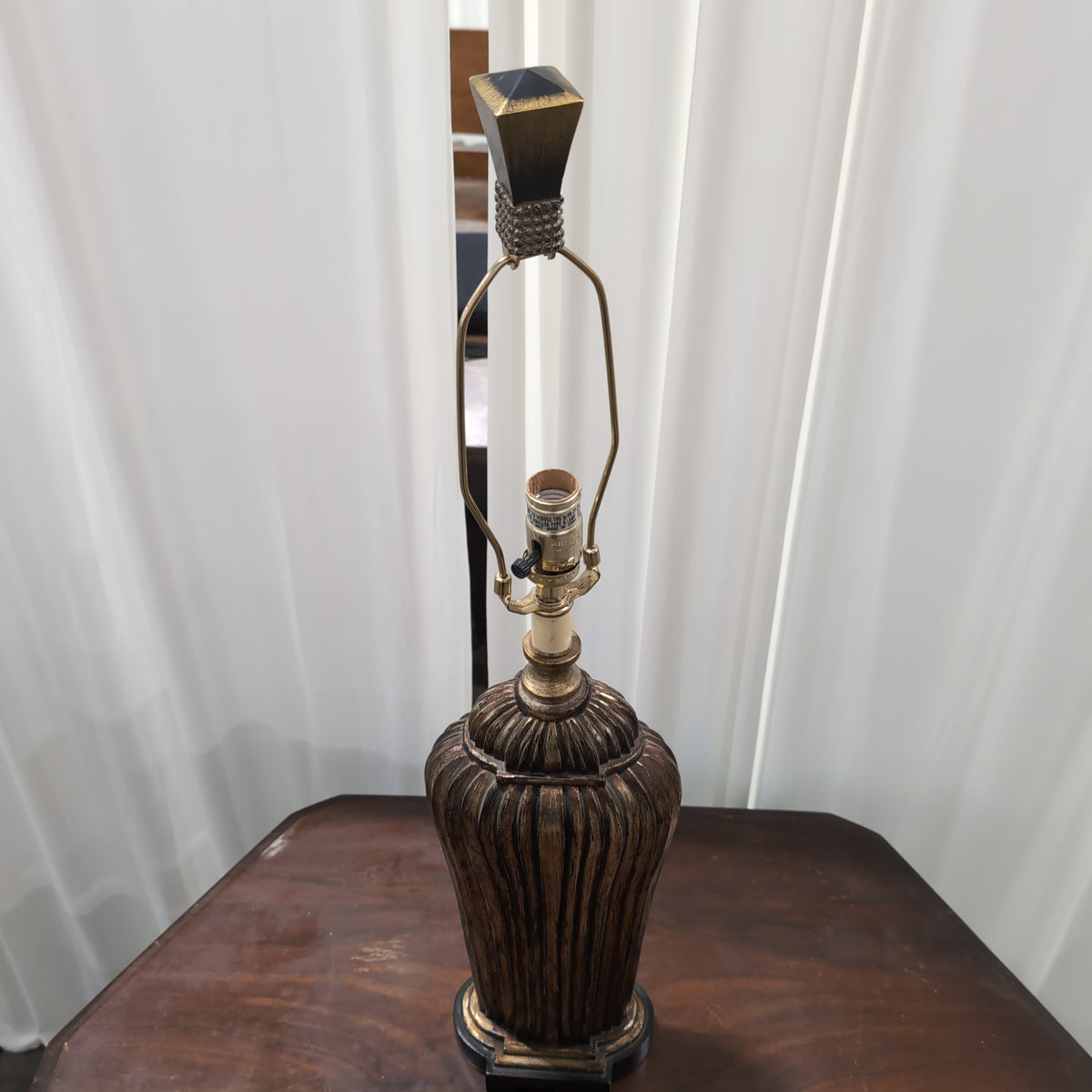 Antique Brass Table Lamp with Distinct Base
