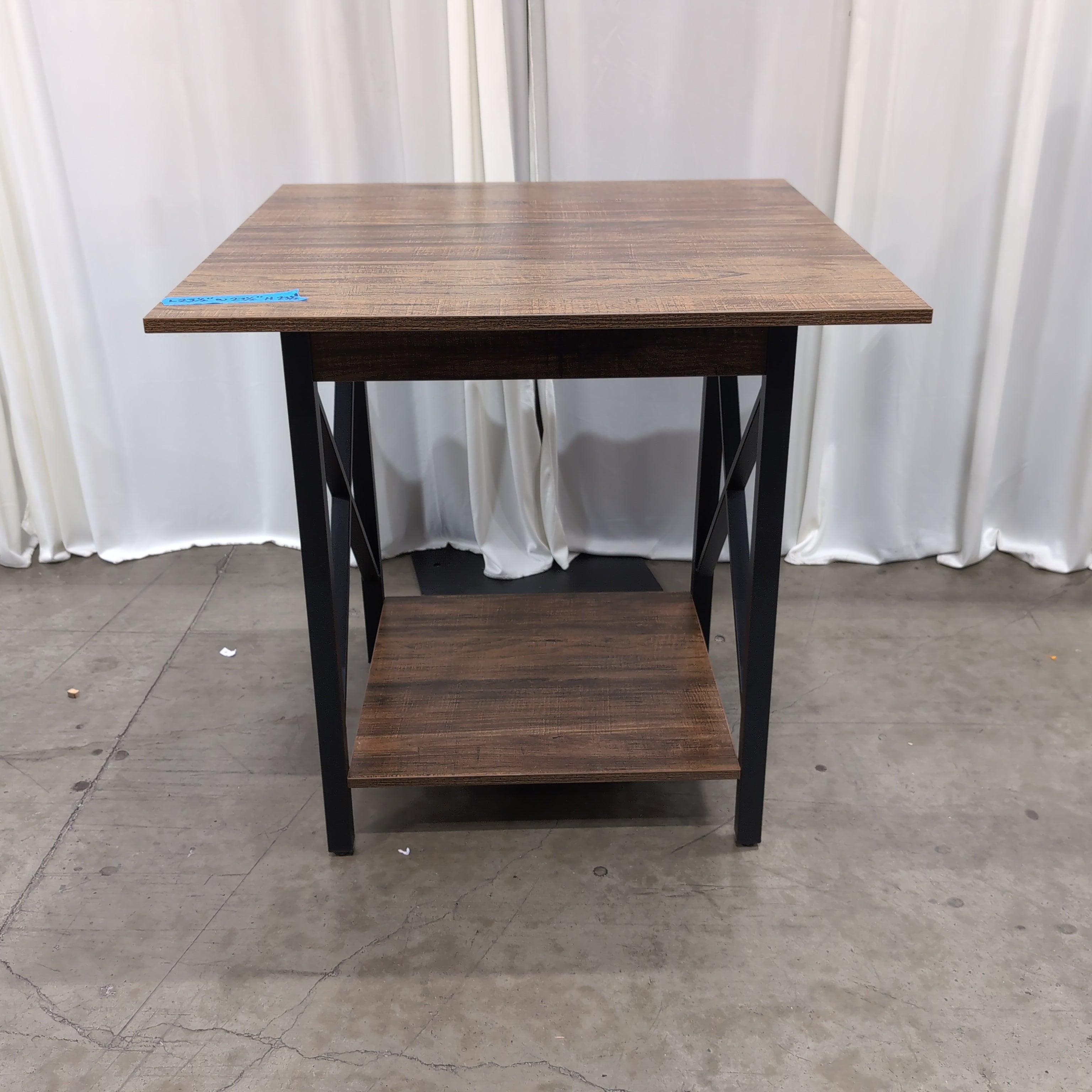 Industrial Style Brown Wood-Look End Table with Shelf