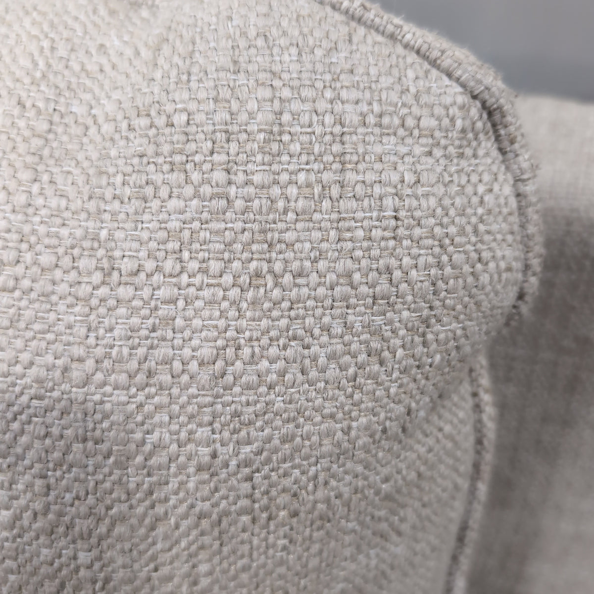 test Oatmeal Woven Fabric L-Shaped Sectional Couch with Piping Detail....test