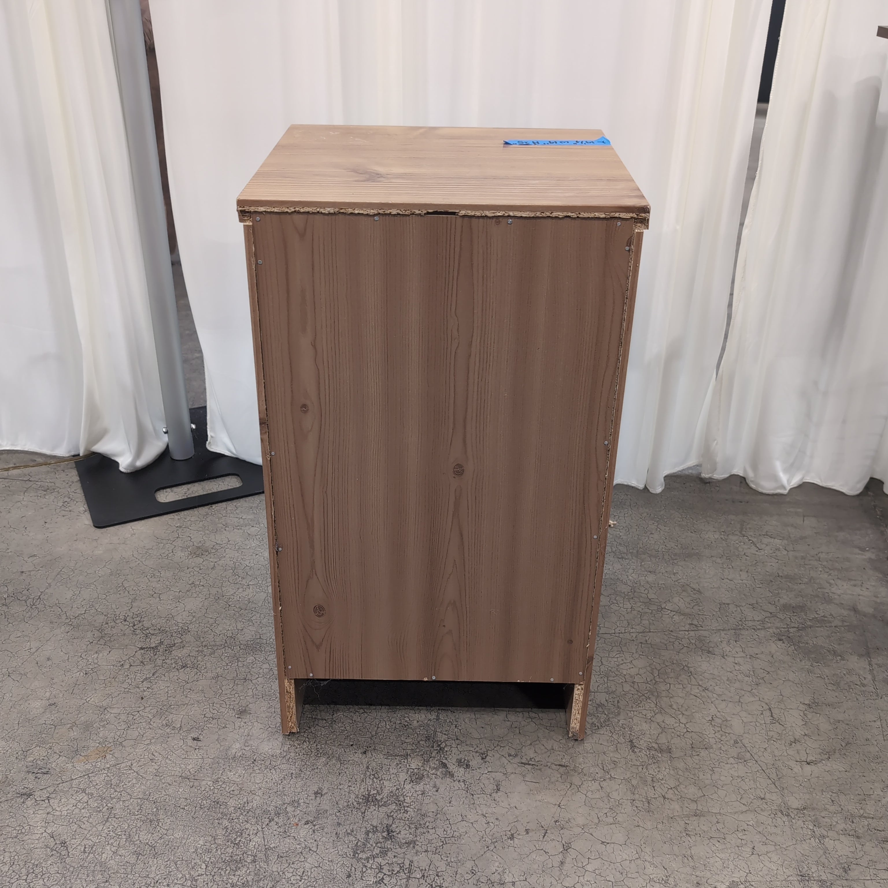 Natural Wood Single-Door Nightstand with Molded Top