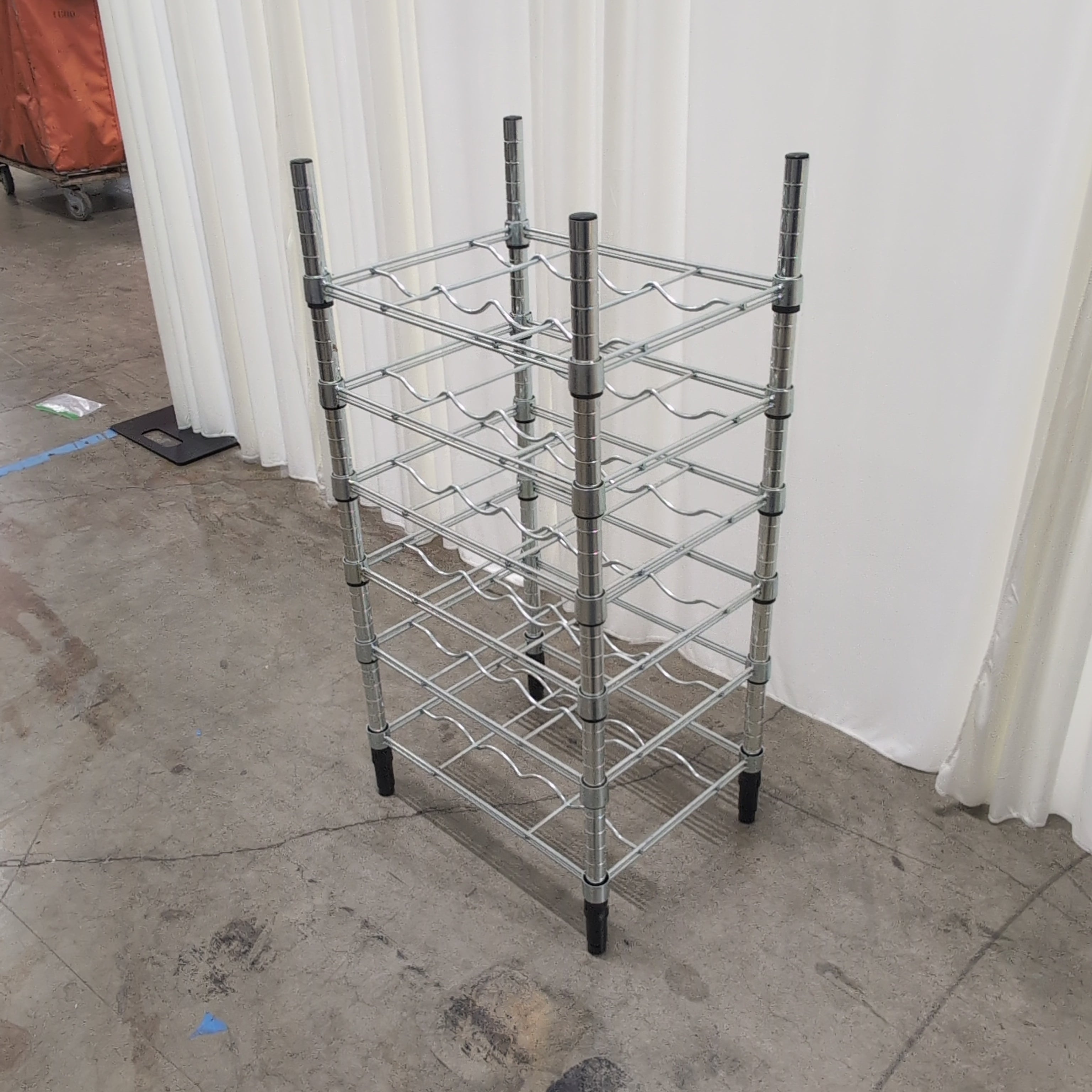 Chrome Five-Tier Bottle Wine Rack