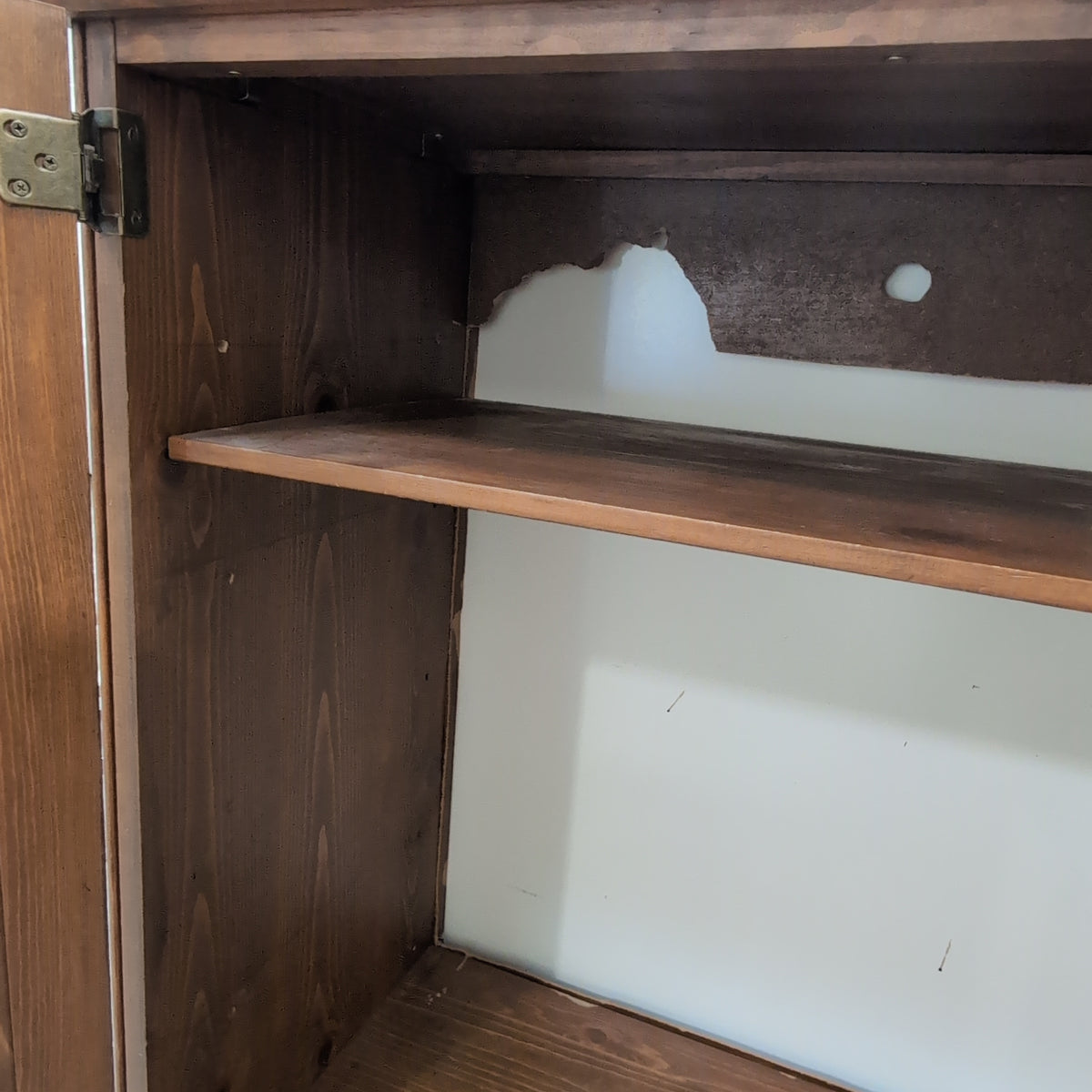 Rustic Pine Wood Small Armoire
