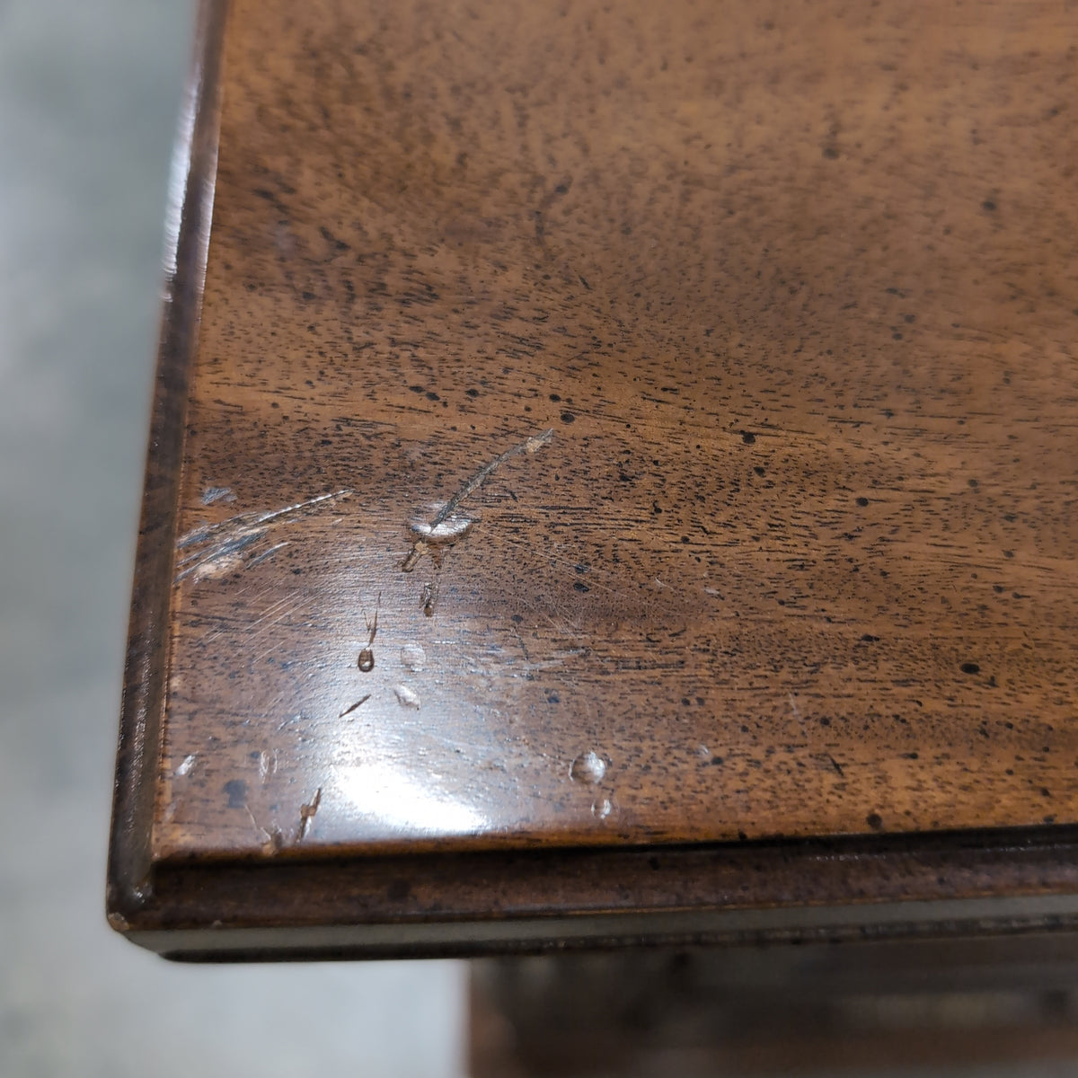 Ornate Dark Wood Two-Drawer Nightstand