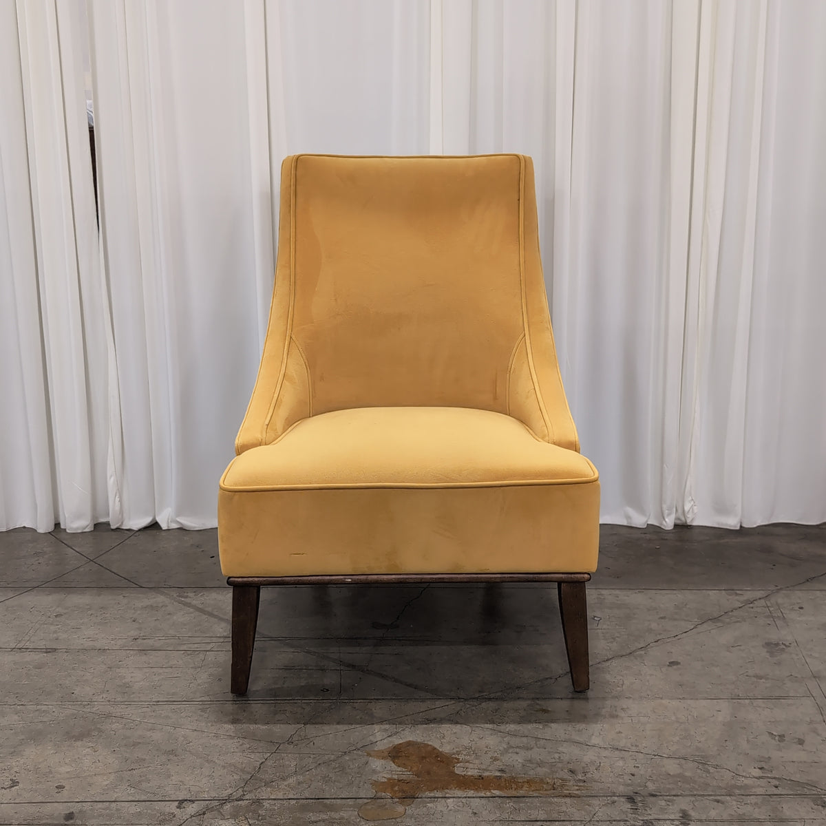 Mustard Yellow Velvet Accent Chair
