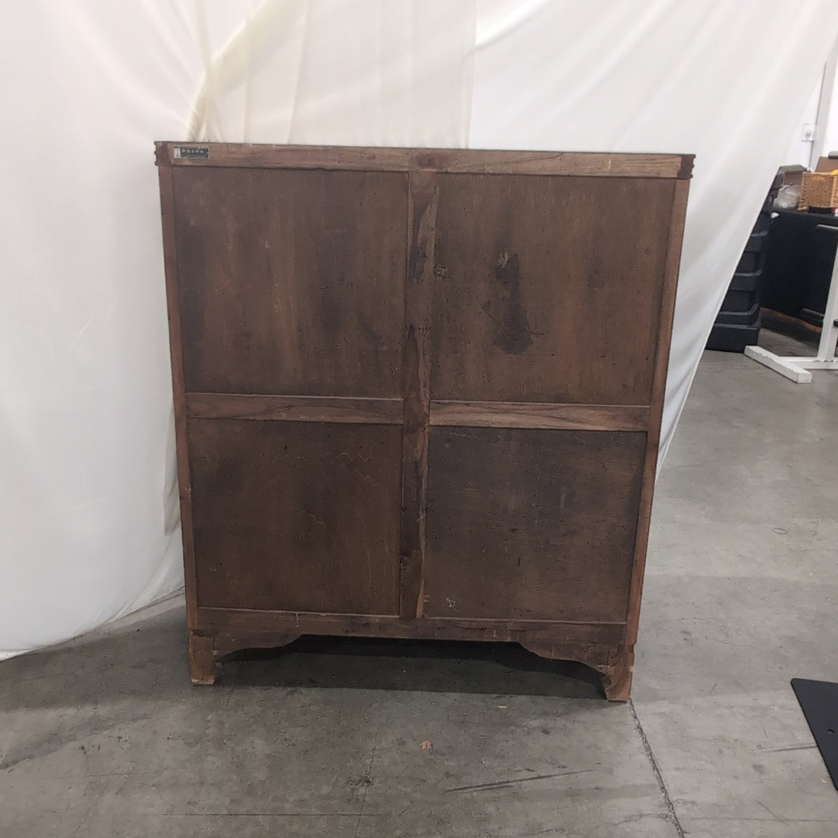 Carved Asian-Inspired Drop-Front Wood Desk
