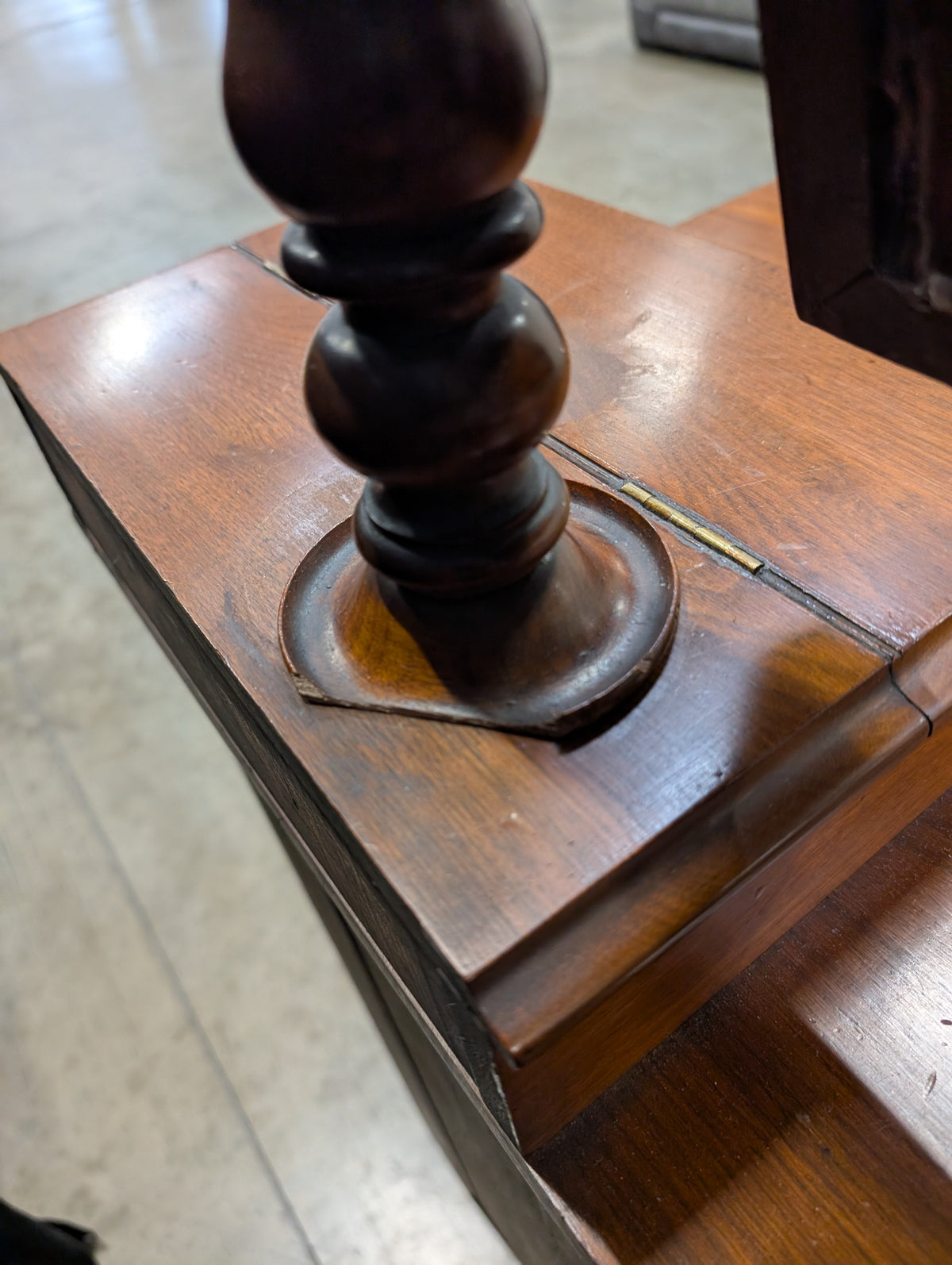 Antique Wood Three-Drawer Dresser with Lift-Top Boxes