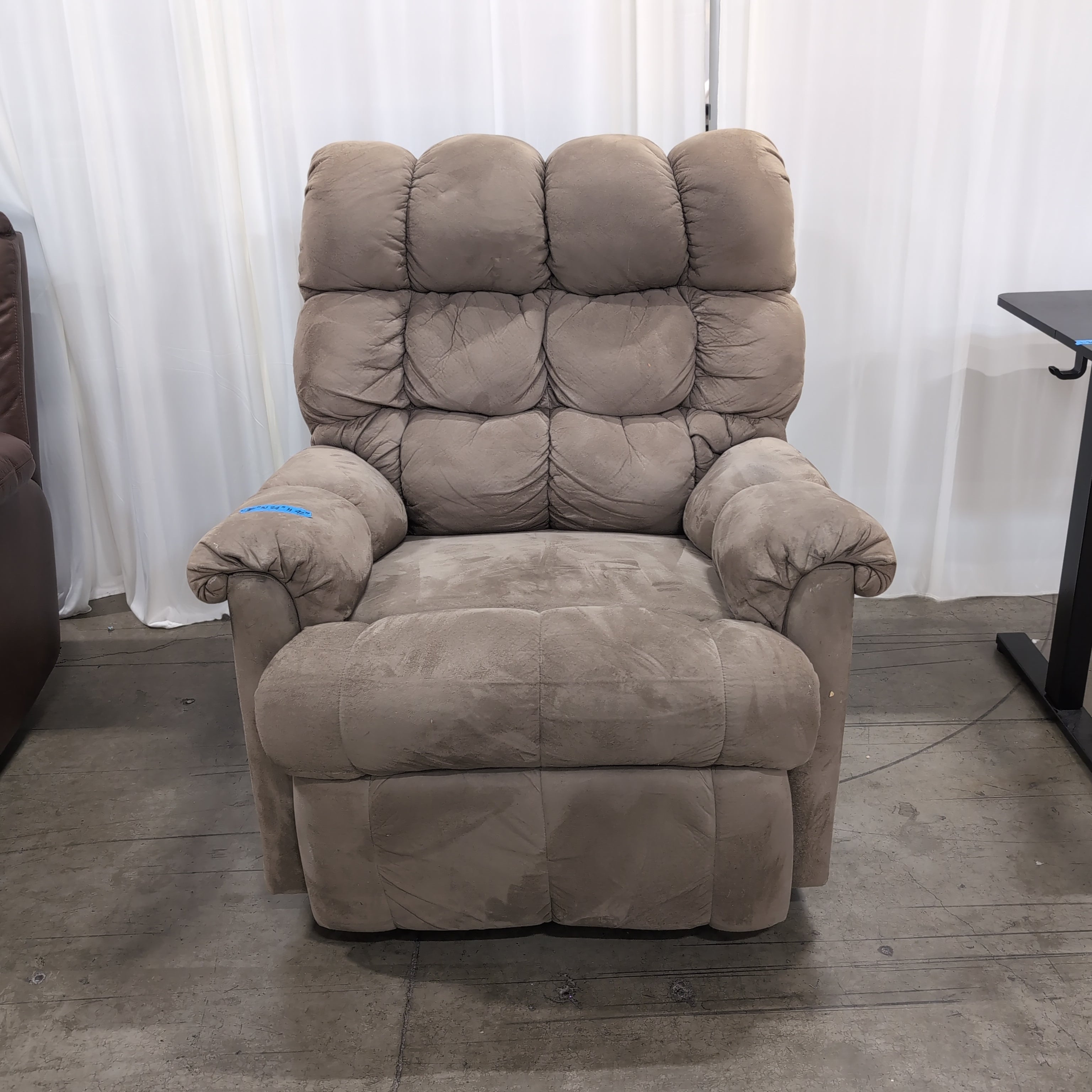 Plush Tan Upholstered Recliner