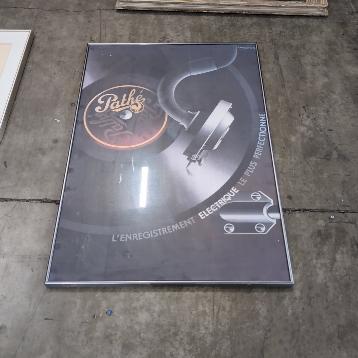 Vintage Pathé Art Deco Advertising Poster in a Frame