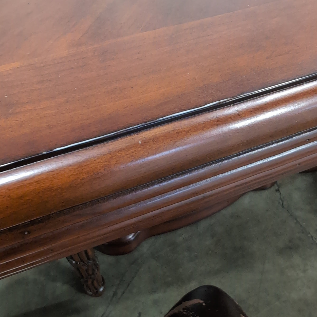 Ornate Traditional Carved Dining Table in Dark Wood