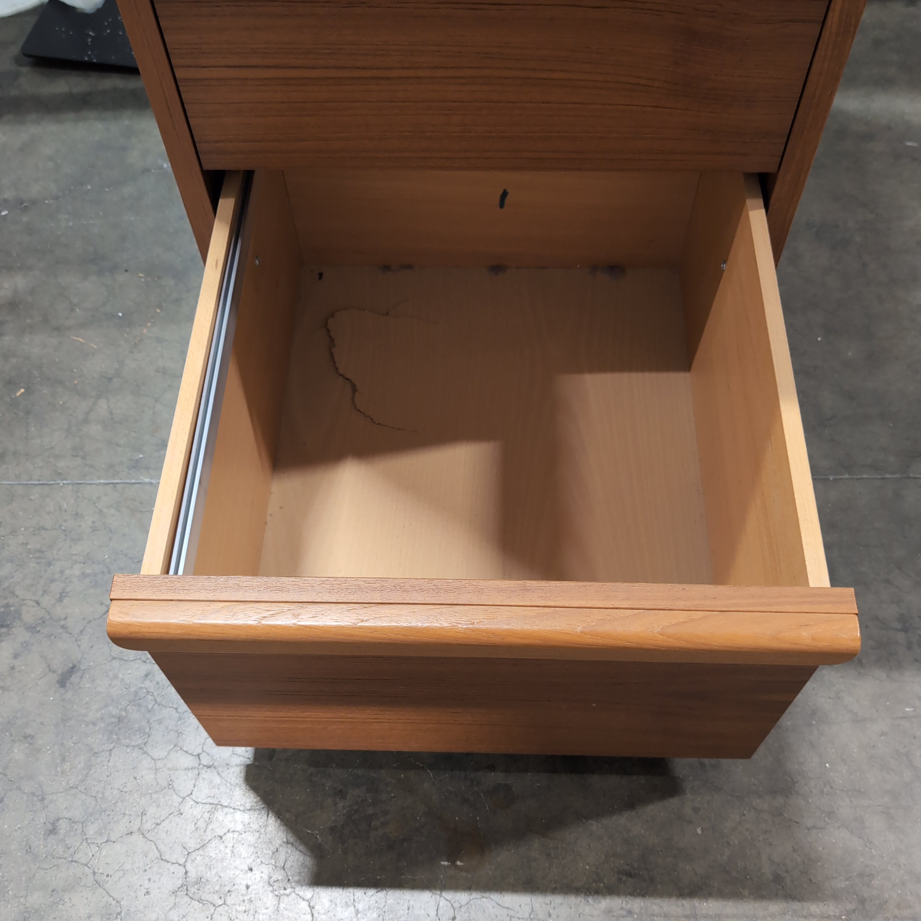 Tall Reddish-Brown Wood Five-Drawer Dresser