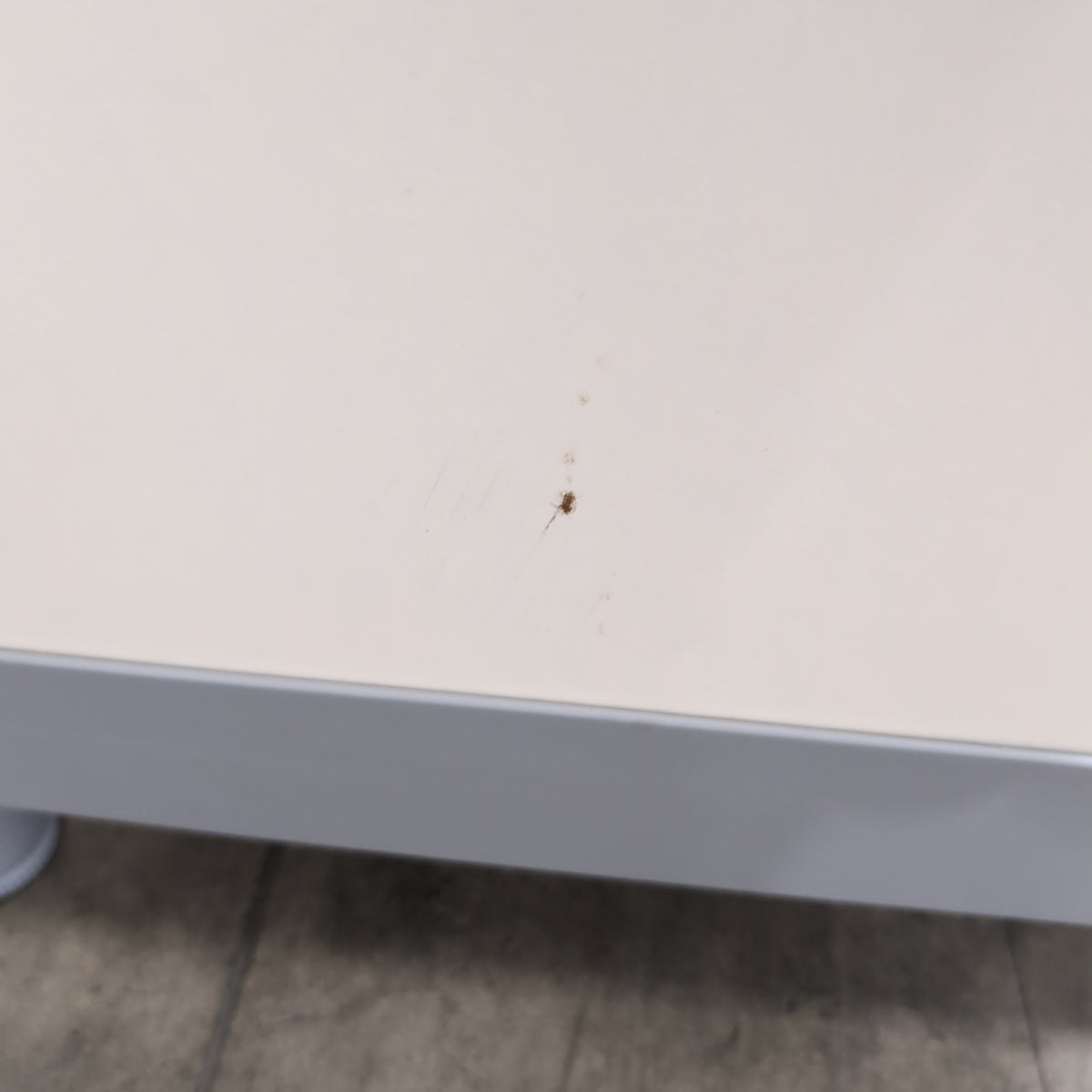 Light Gray Three-Drawer Dresser with Silver Pulls