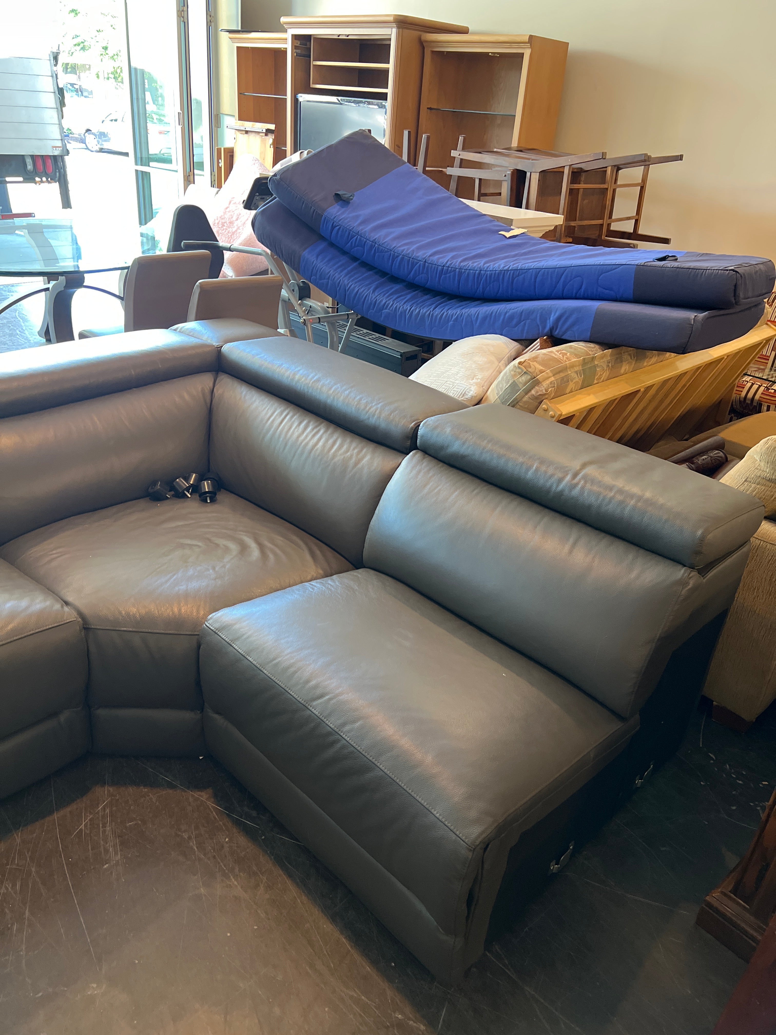 Jason Furniture Grey Leather Sectional