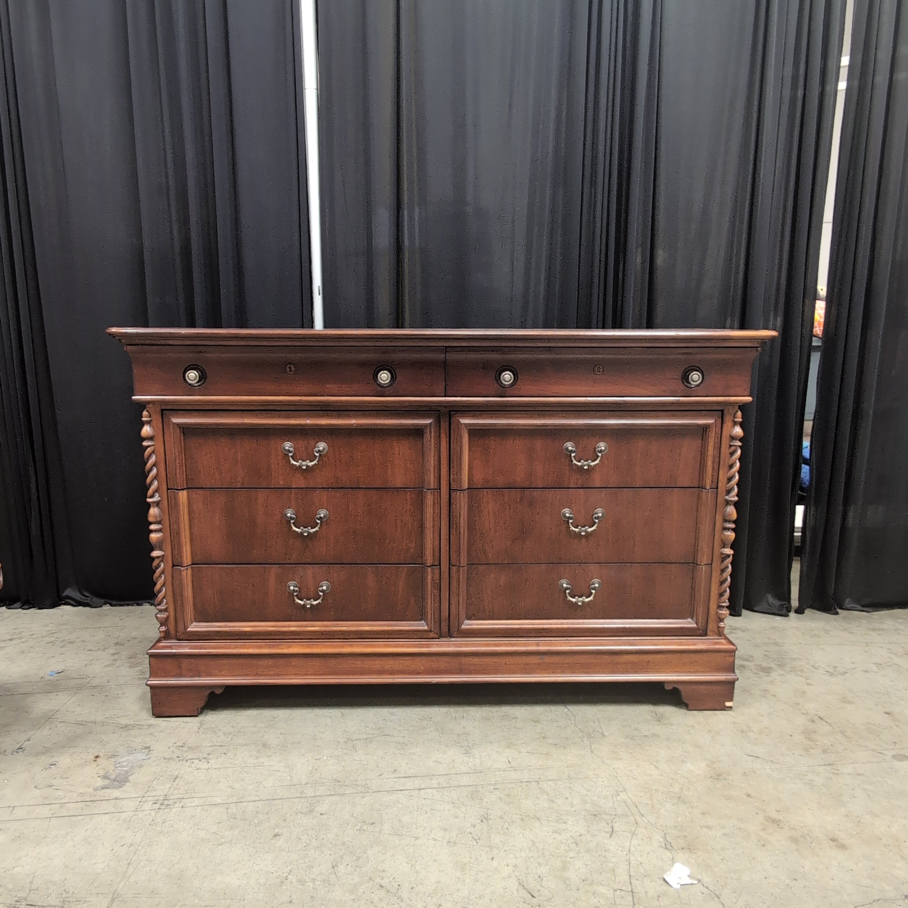 Lexington Dark Wood Traditional Dresser with Ornate Hardware