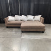 Brown Microfiber L-Shaped Sectional Couch