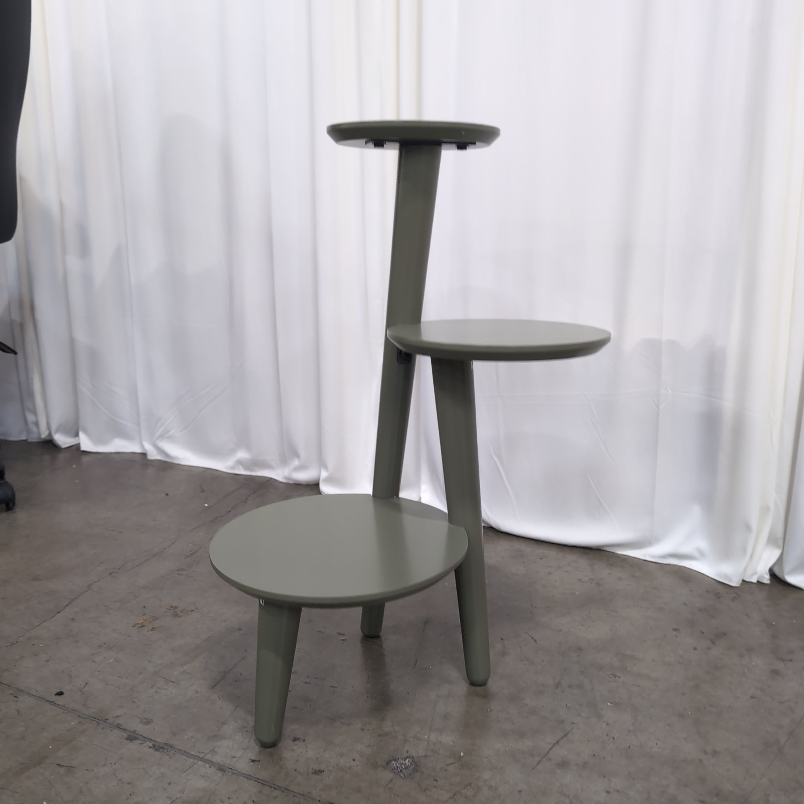 Modern Sage Green Plant Stand with Three Tiers