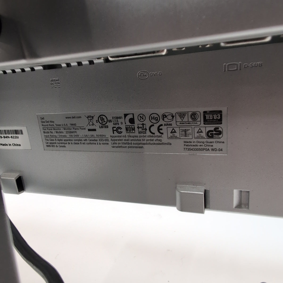 DELL Black Flat Panel Monitor with Silver Stand
