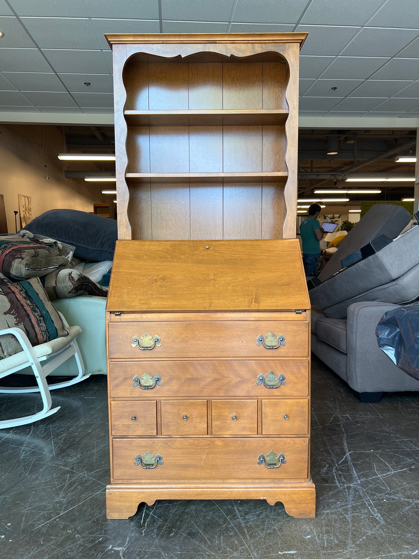 Vintage Secretary Desk with Hutch