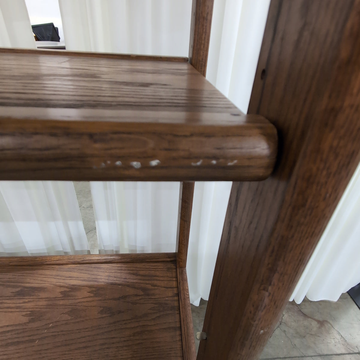 Medium Brown Ladder Style Bookcase in Wood