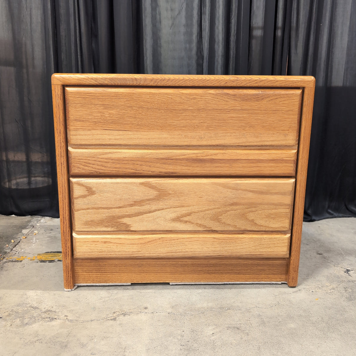 Natural Wood Two-Drawer Nightstand