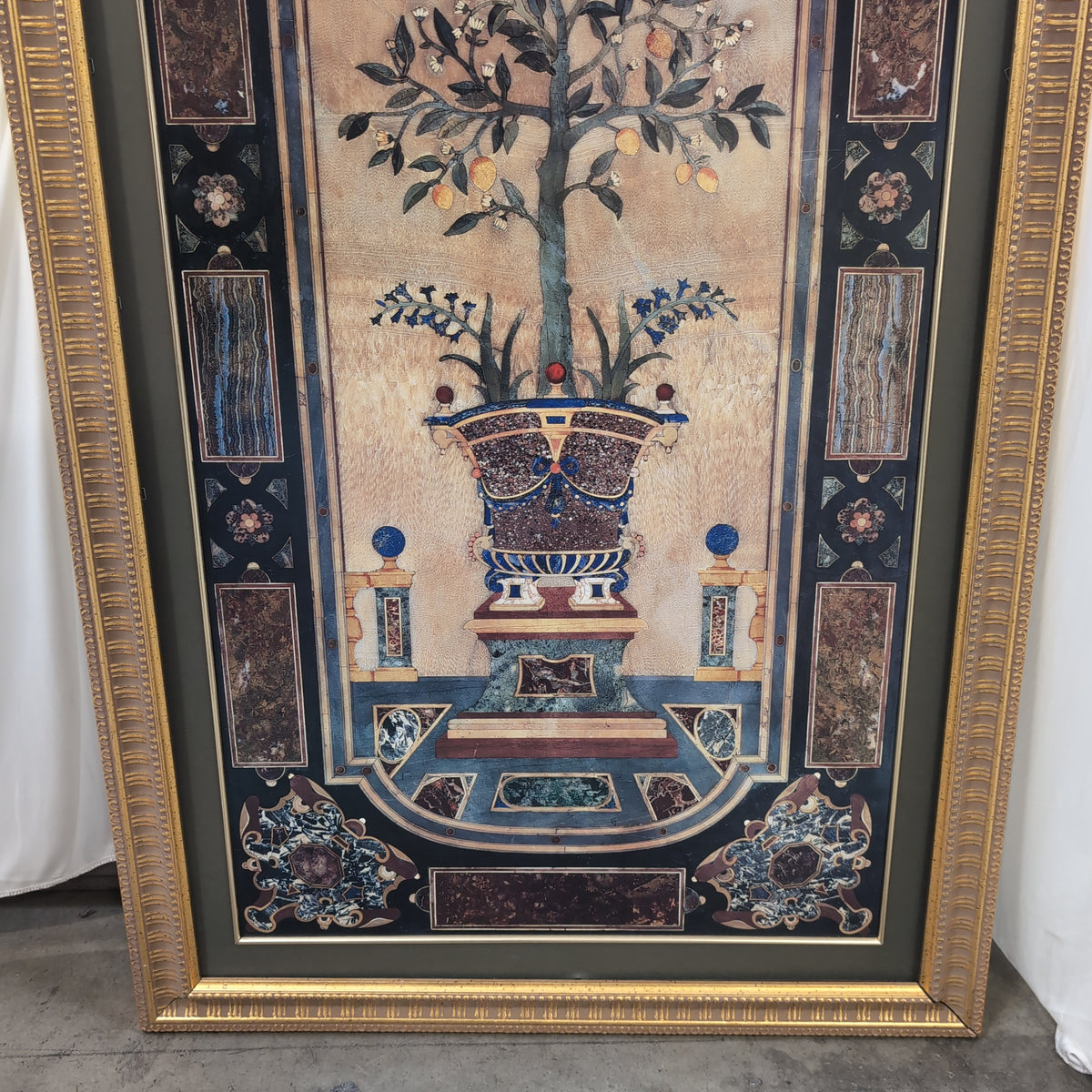 Ornate Gold-Toned Framed Botanical Tree Picture