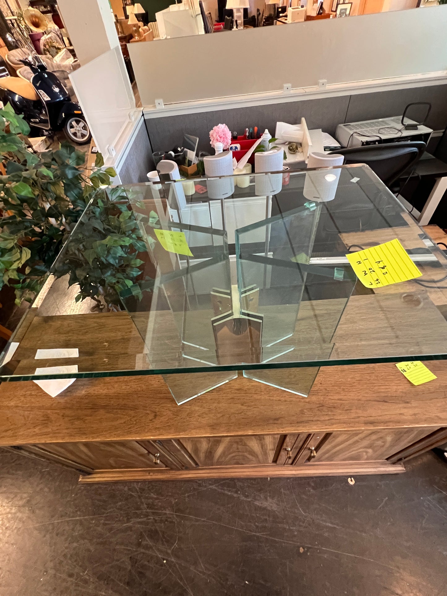 90s Style Glass Accent Table