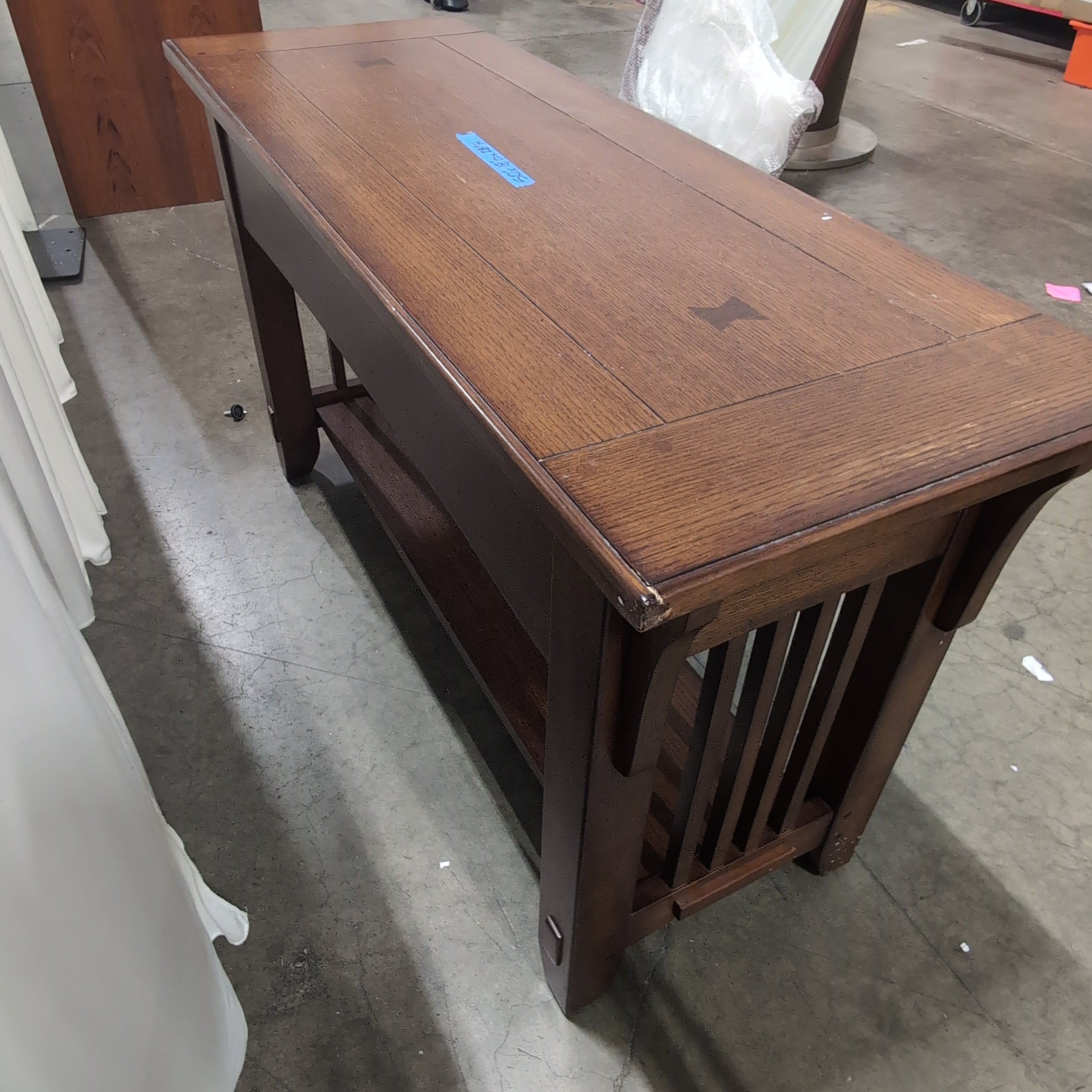 Dark Brown Wood Mission Style Console Table