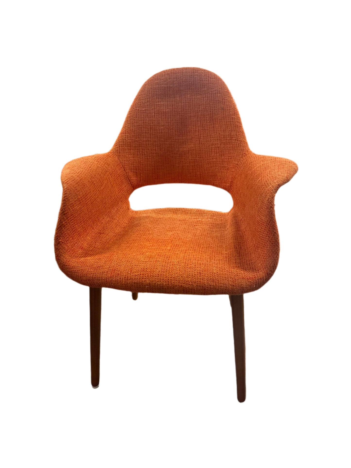 Retro Orange Tweed Accent Chair
