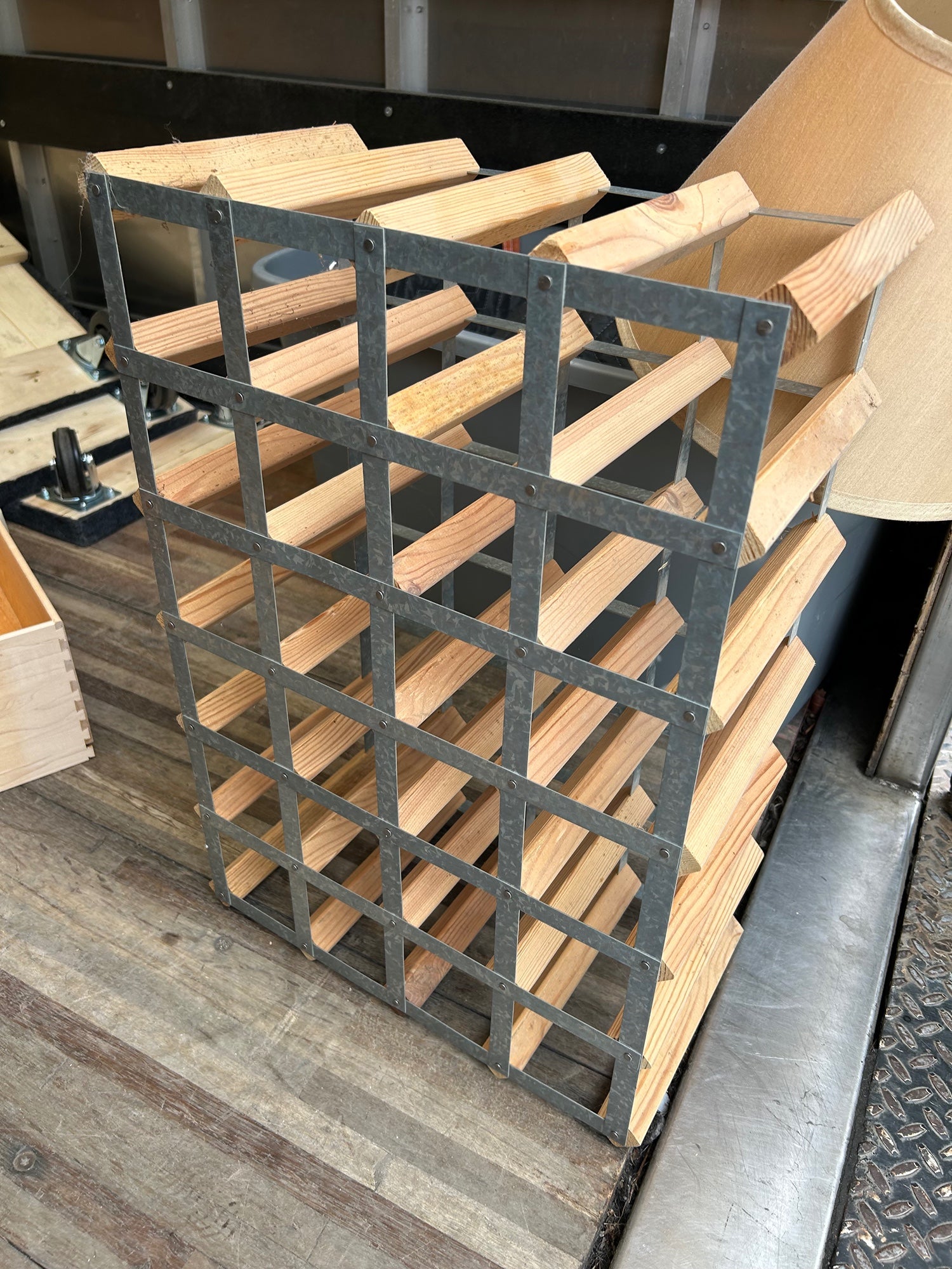 Metal And Wood Winerack.