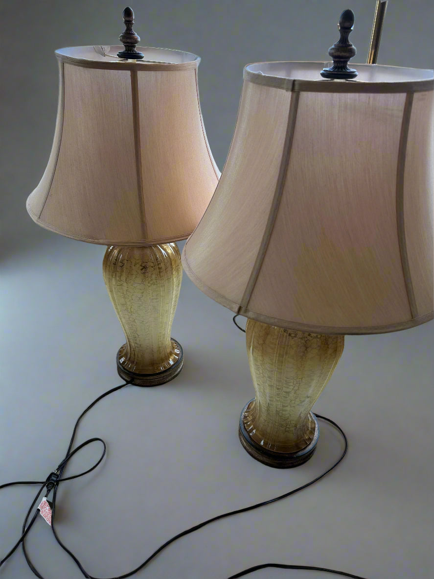 Pair of Murano Glass Table Lamps With Ombre Finish