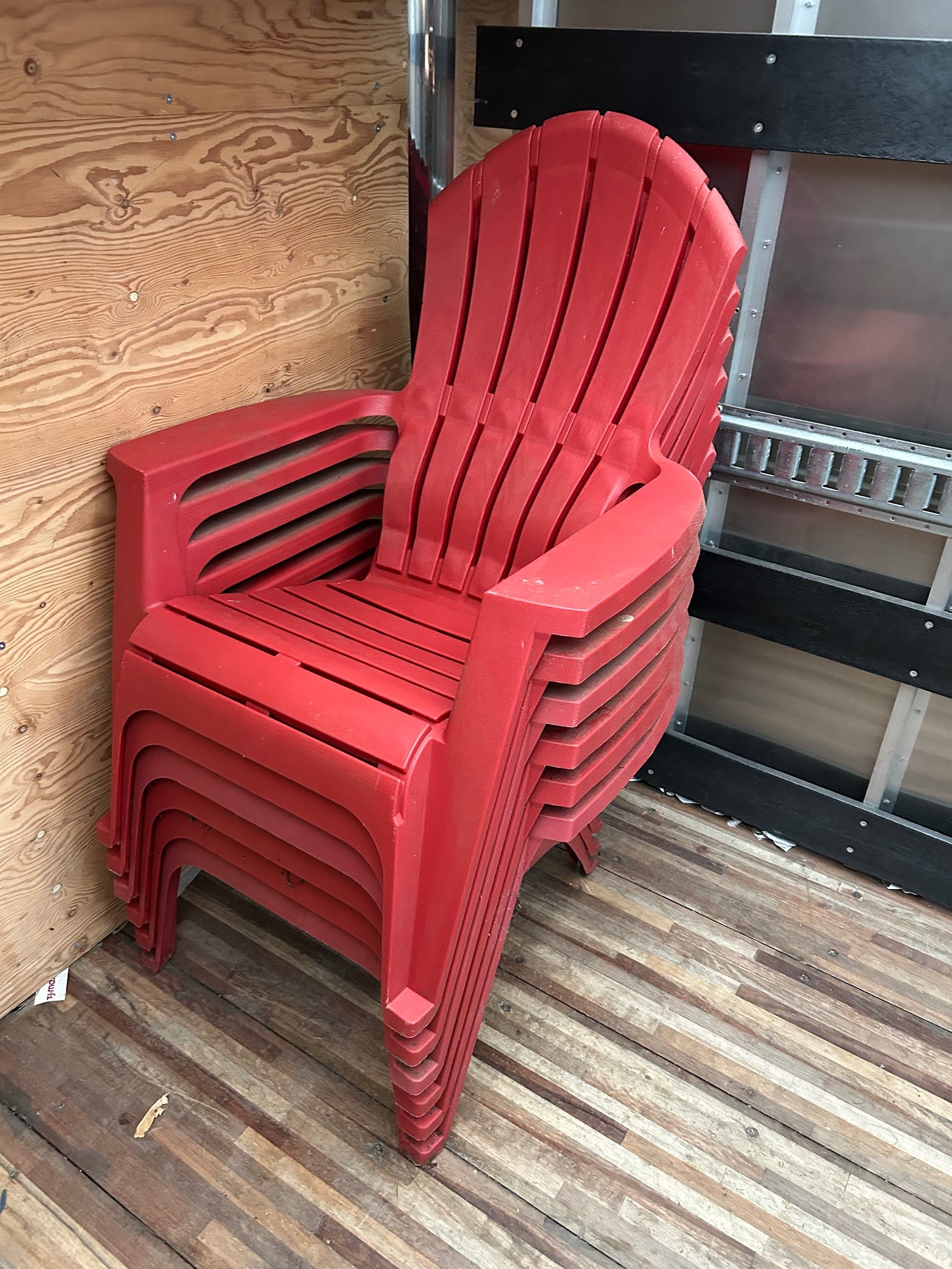 Red Plastic Adirondack Chairs