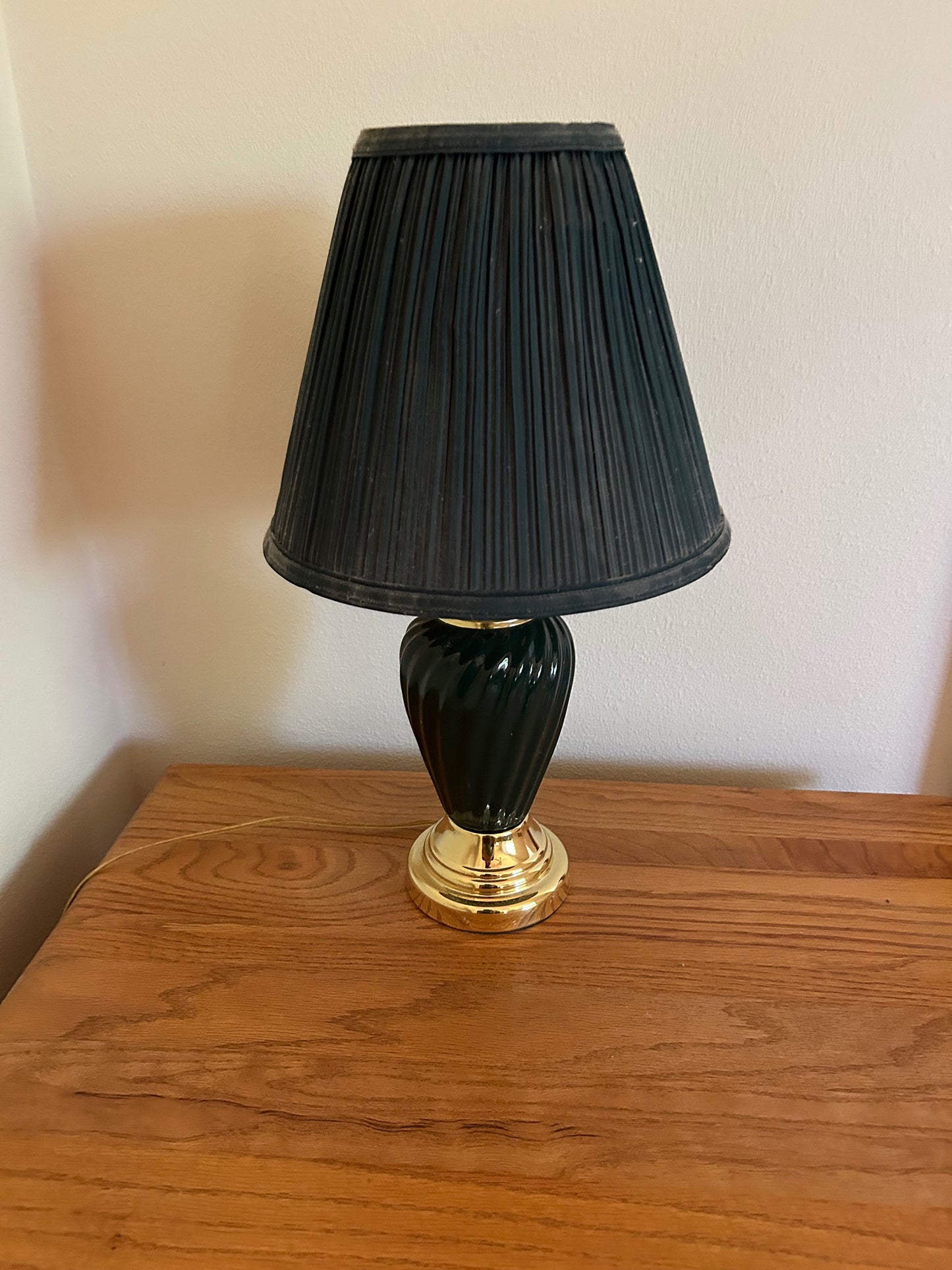 Emerald Green Lamp with Gold Accent
