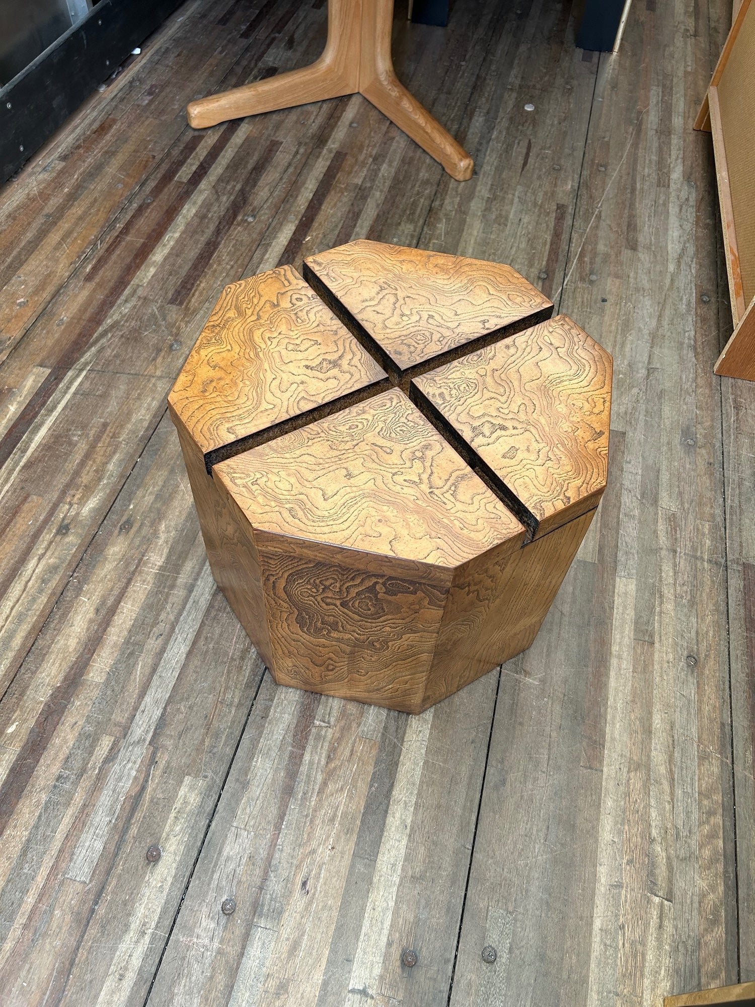 Lane Furniture Hexagon MCM Glass Top Coffee Table