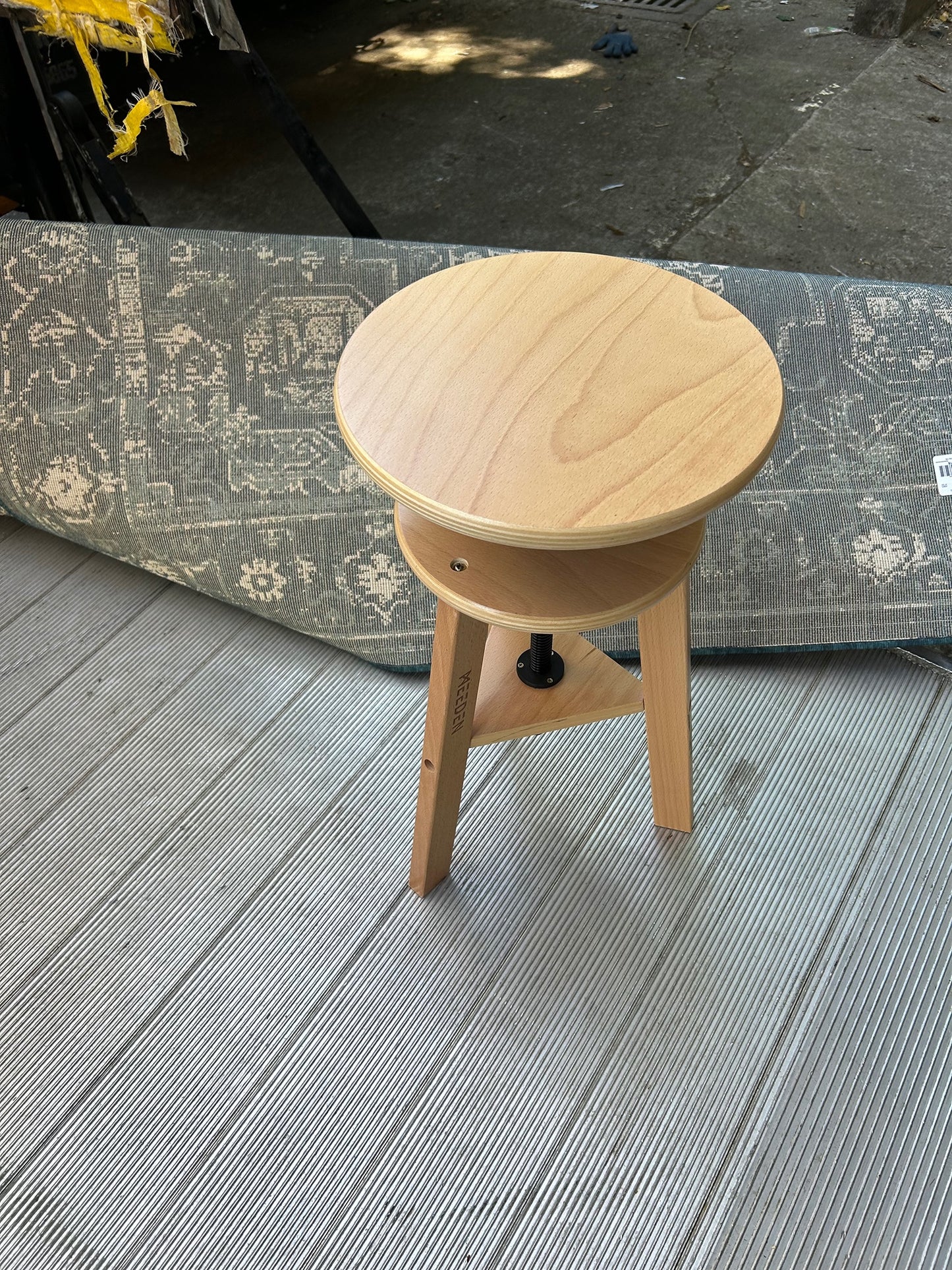 MEEDEN Wooden Drafting Stool with Adjustable Height-Natural-G-005