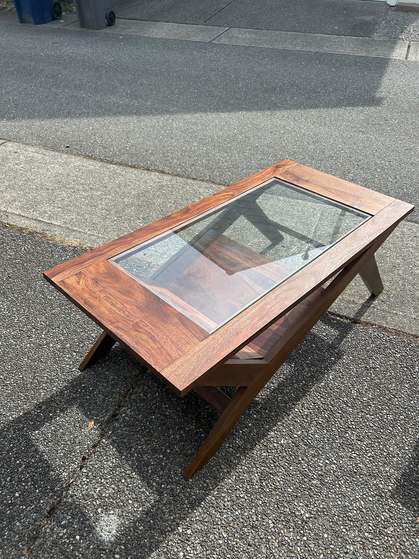 Geometrical Glass Top Coffee Table