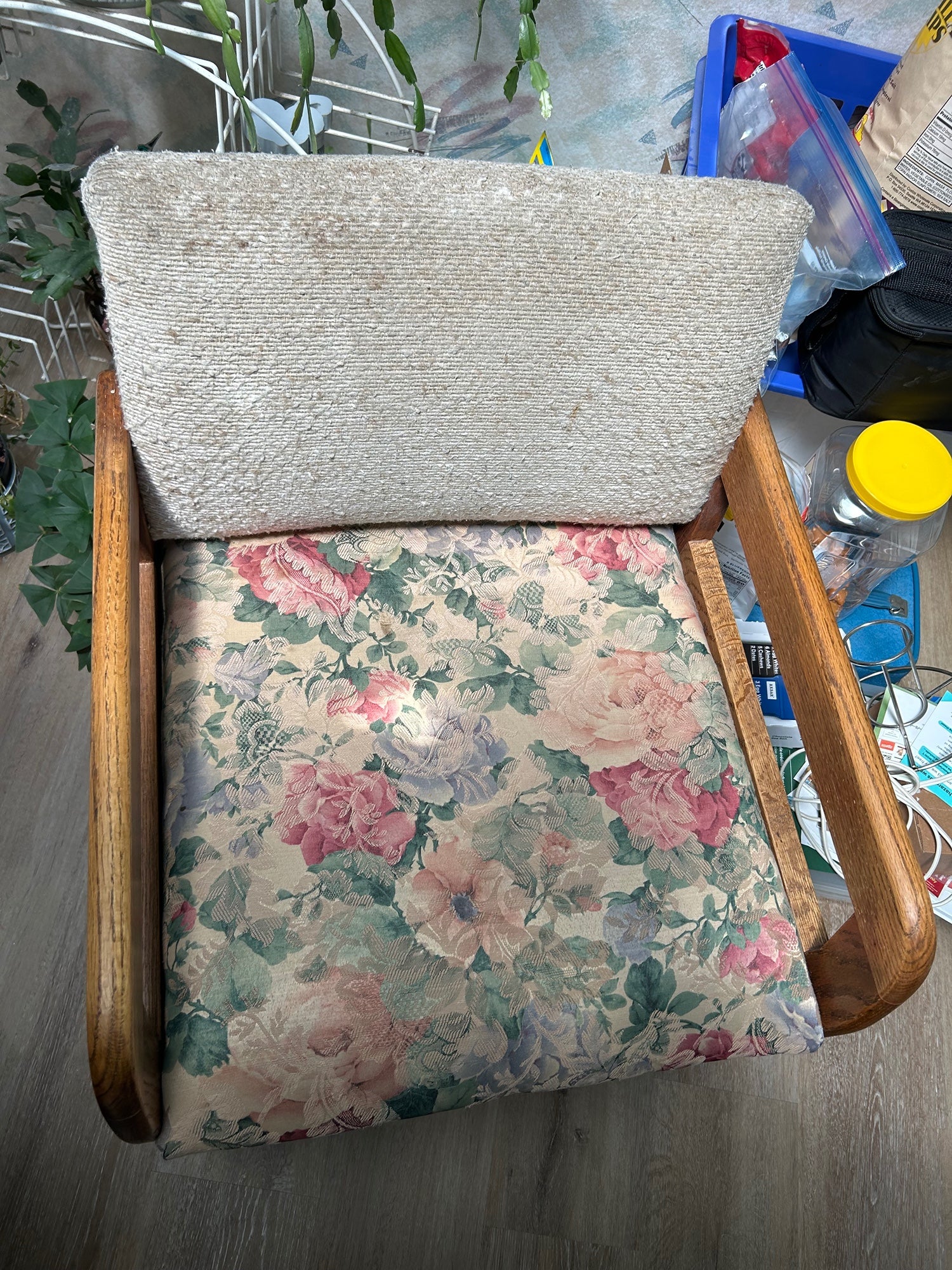 Vintage Floral Upholstered Dining Chair