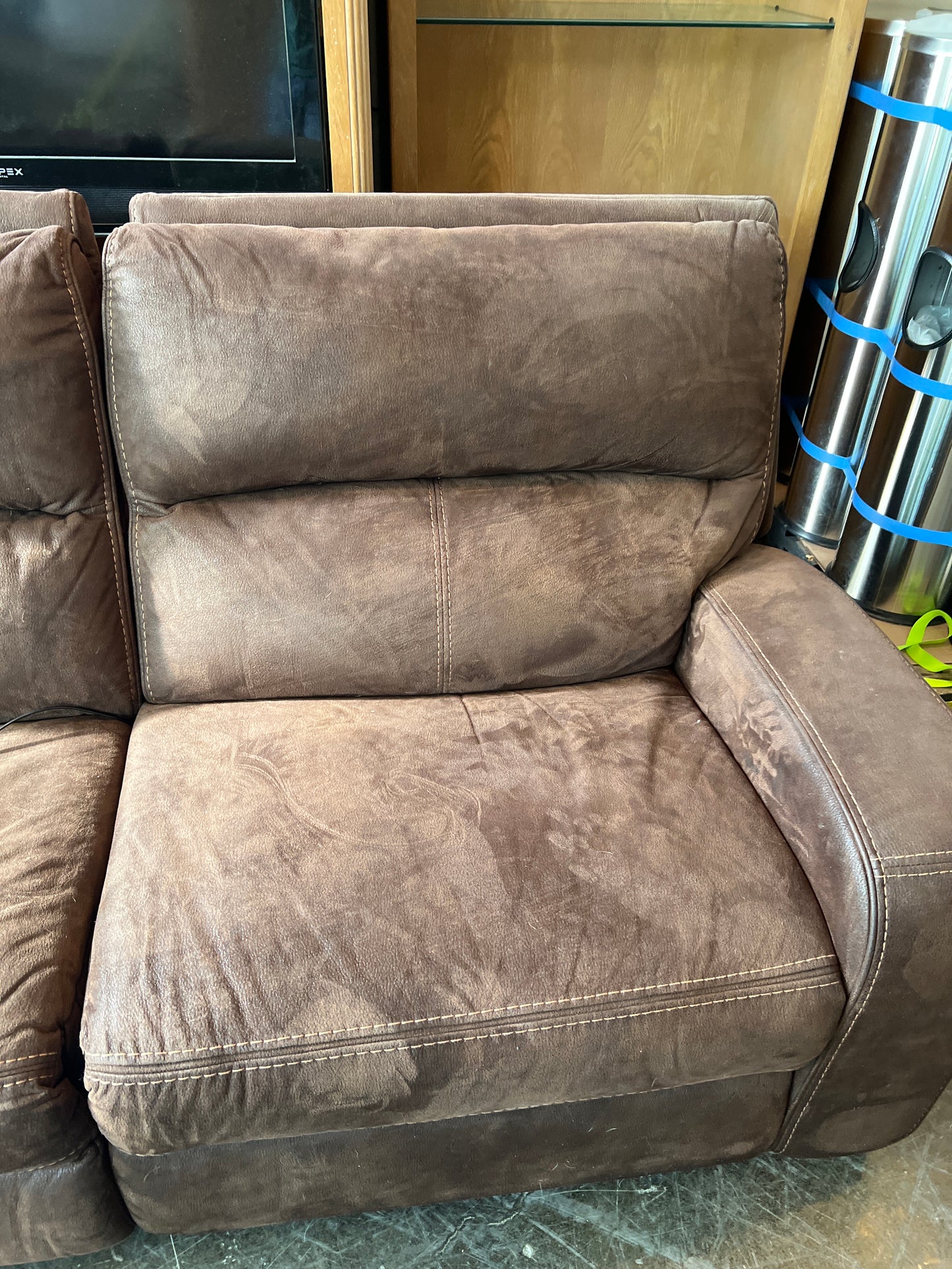 Brown Recliner Two Seat Sofa