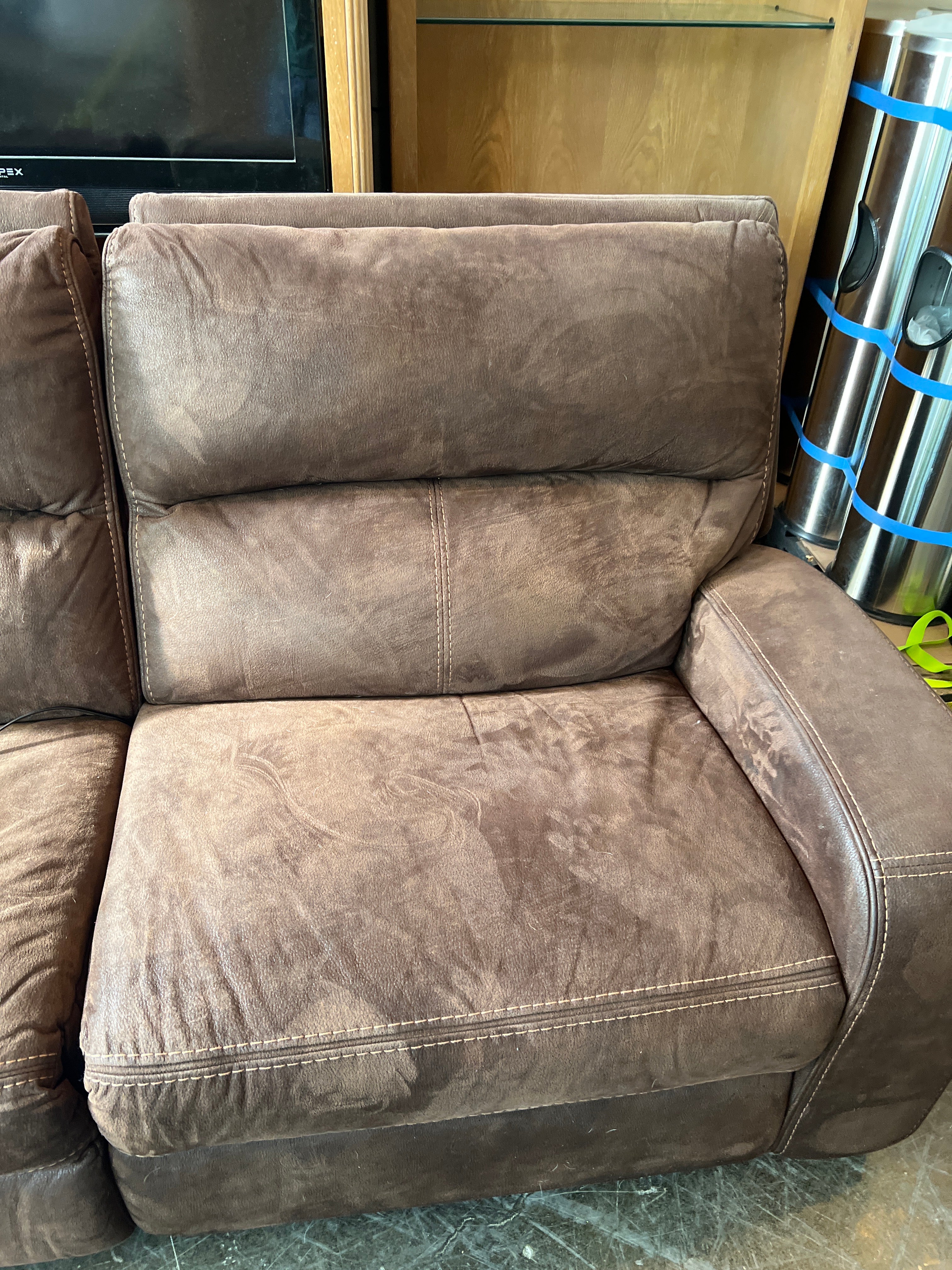 Brown Recliner Two Seat Sofa