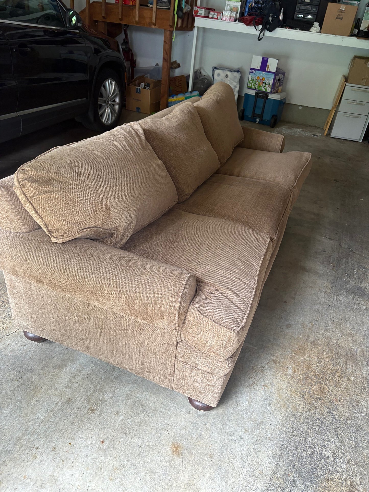 Kravet Furniture Sofa: Taupe Textured Fabric