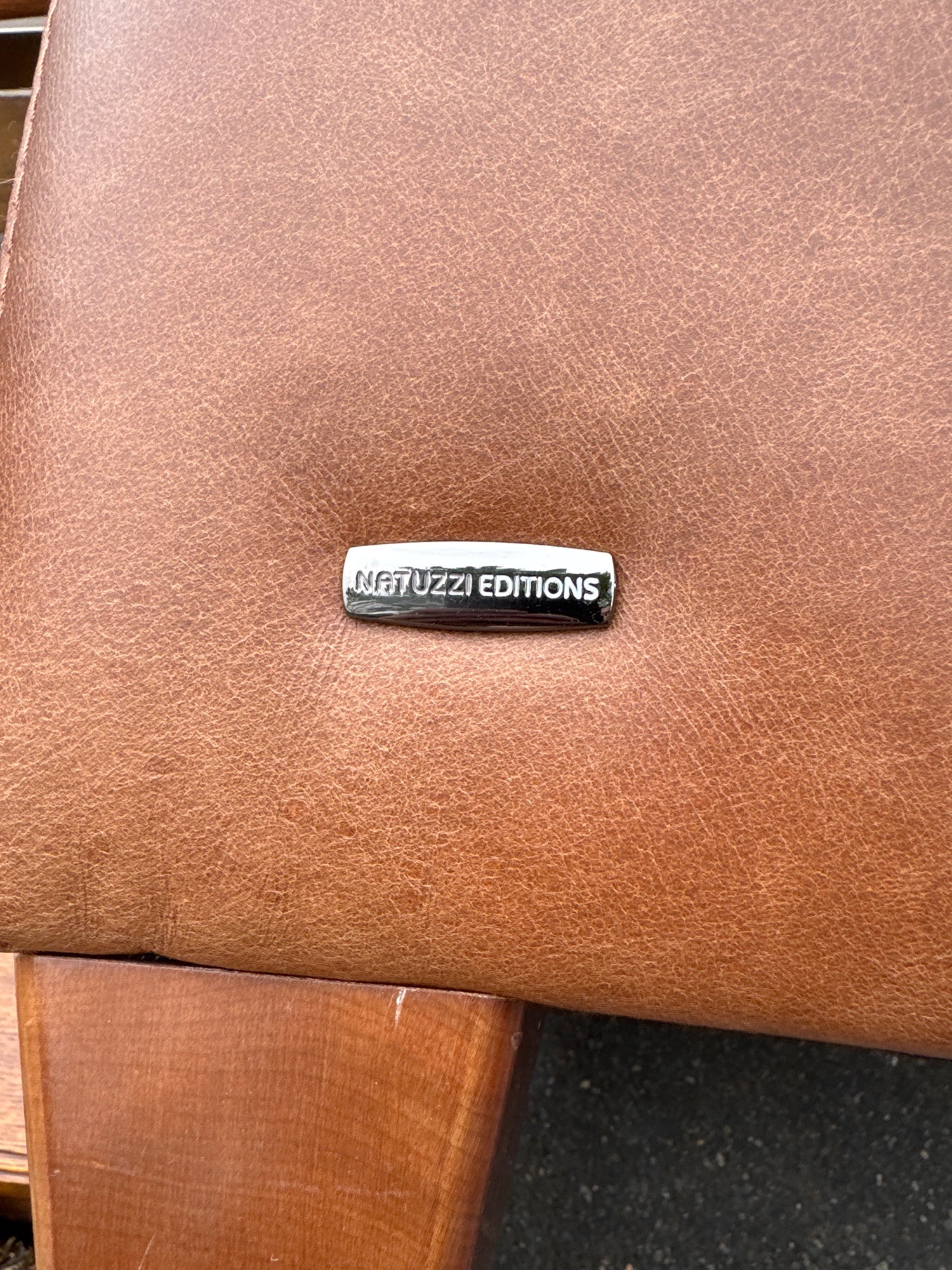 Natuzzi Editions Leather Loveseat – Modern Camel Brown