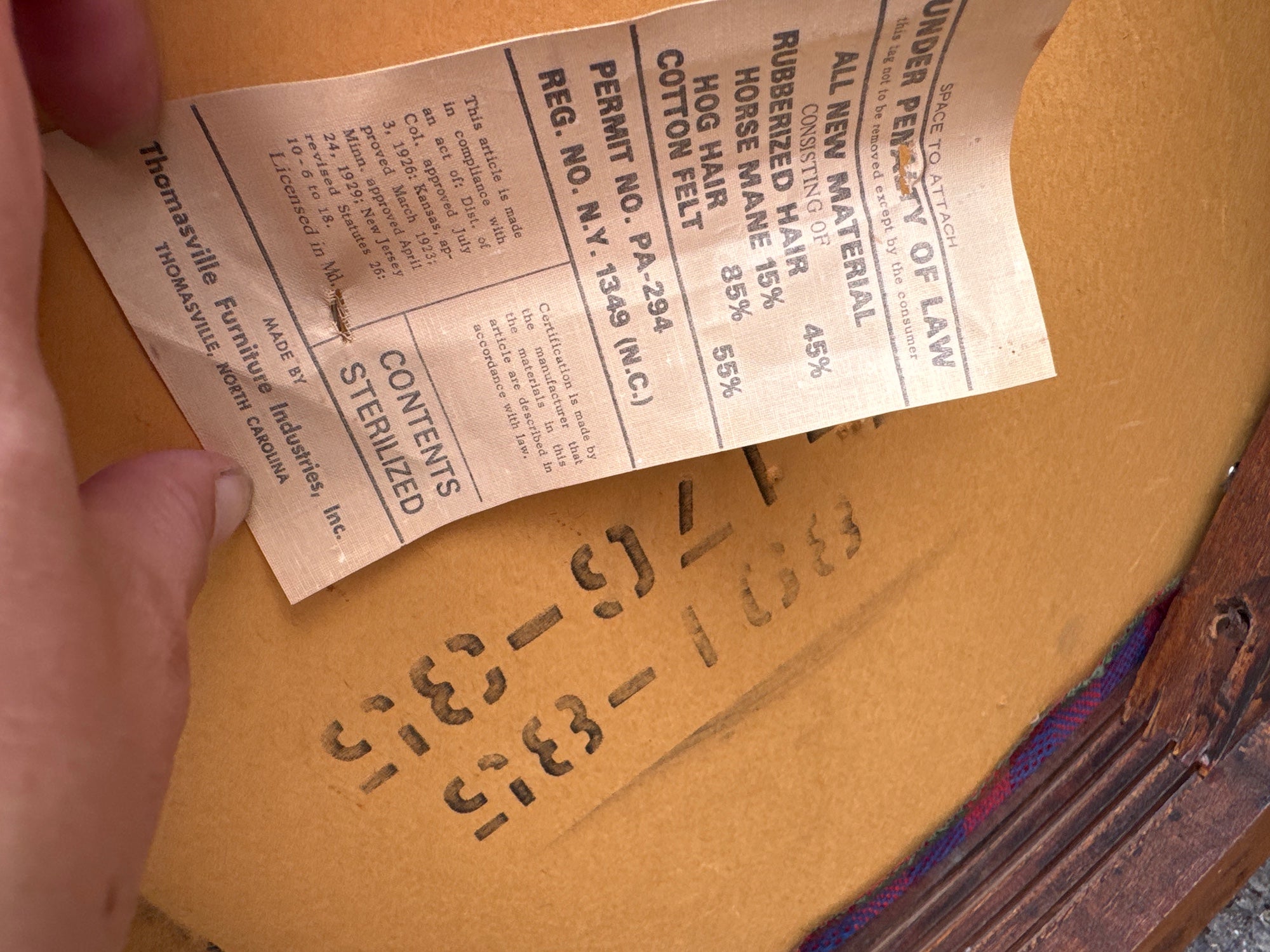 Vintage Thomasville High-Back Armchair – 1968, Plaid Upholstery