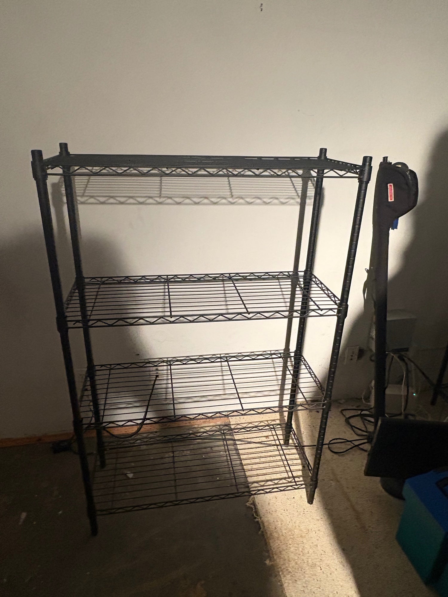 Durable Black Metal 4-Tier Shelving Unit