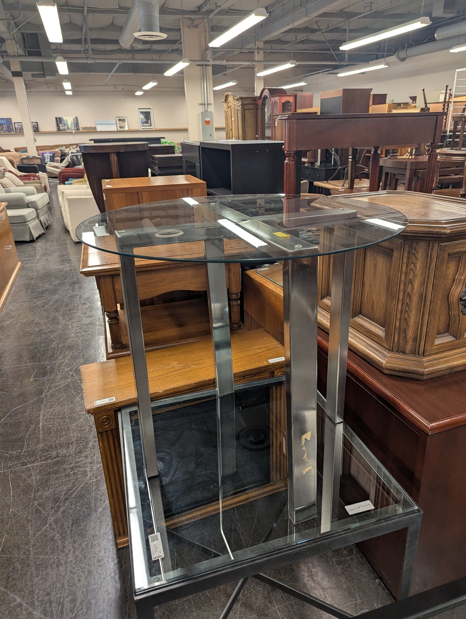 Modern Glass Top Accent Table with Chrome Legs