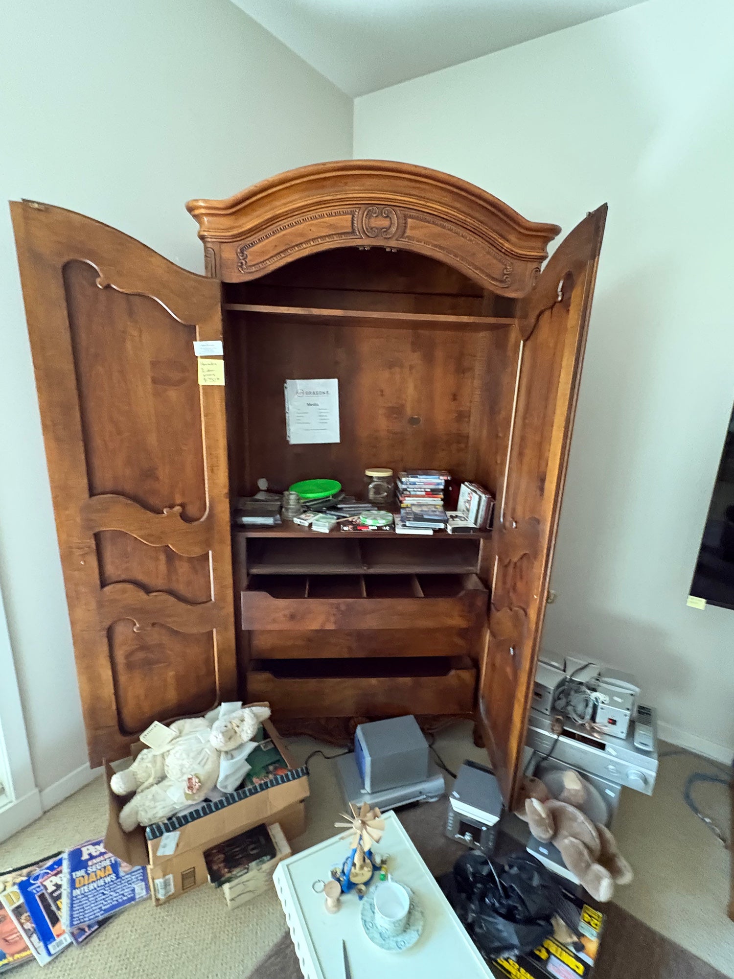 Henredon 2-Door Armoire: Rich Hardwood Wardrobe