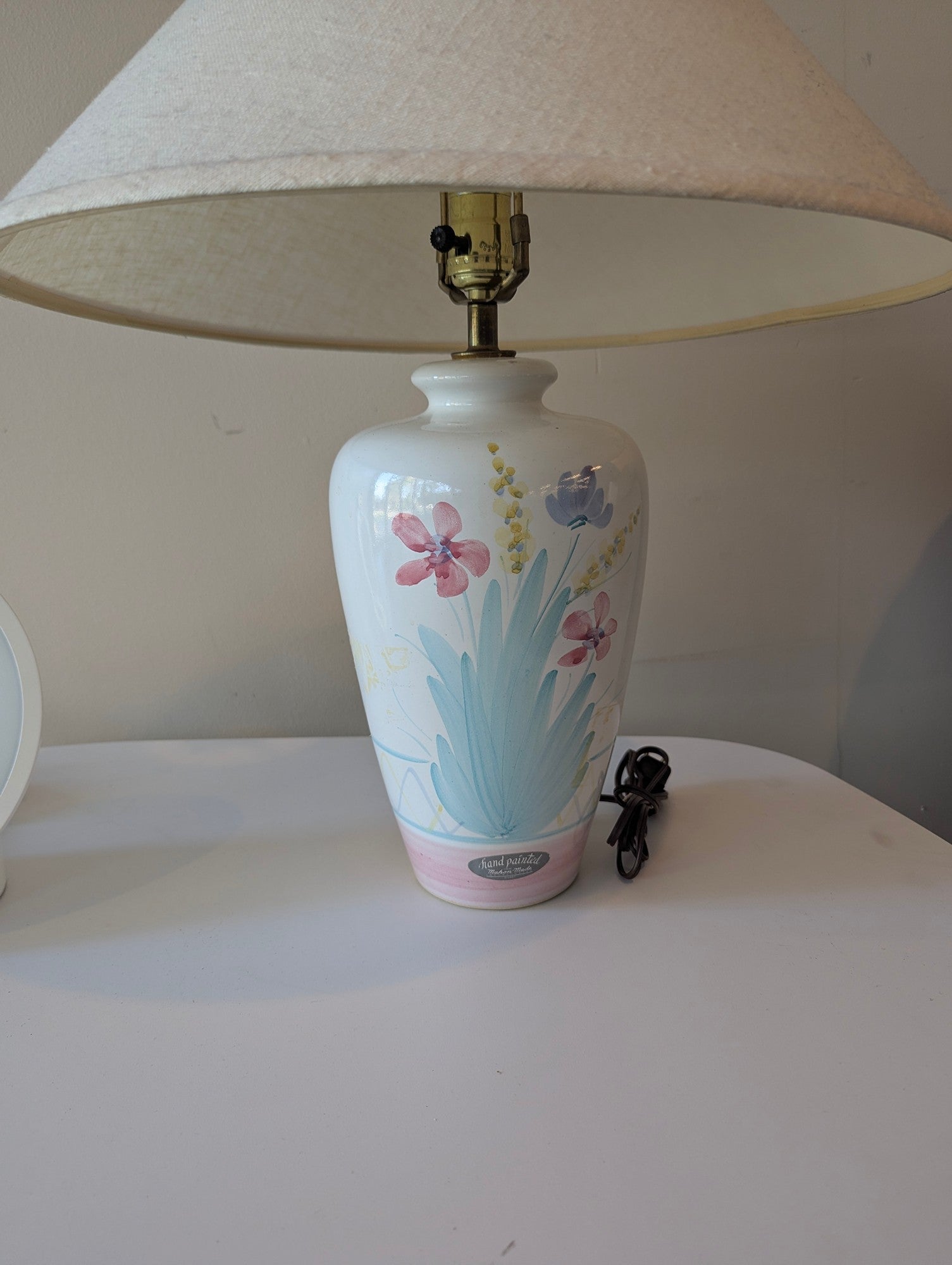 Hand-Painted Floral Porcelain Table Lamp