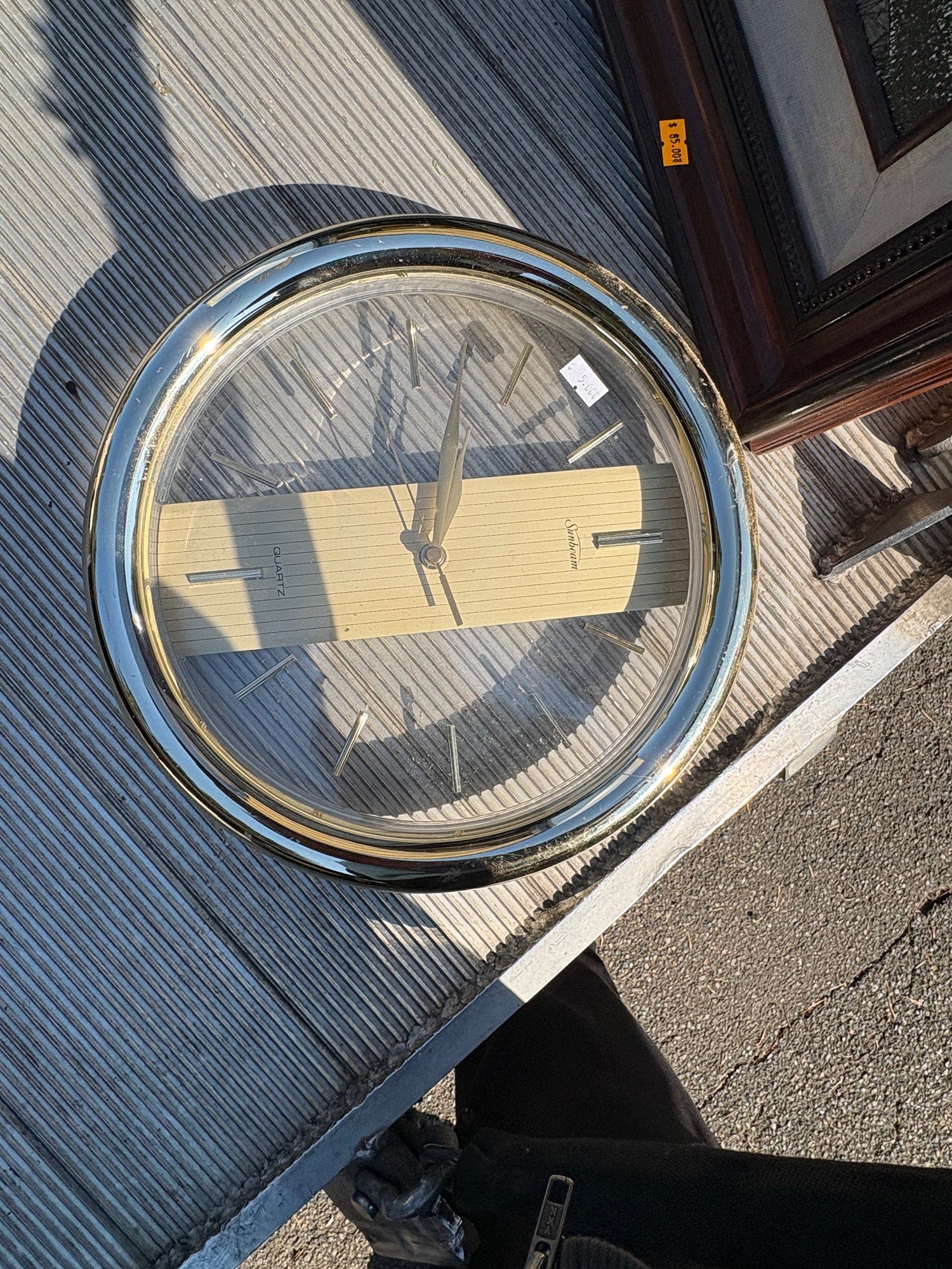 Sunbeam Vintage Style Gold-Tone Quartz Wall Clock