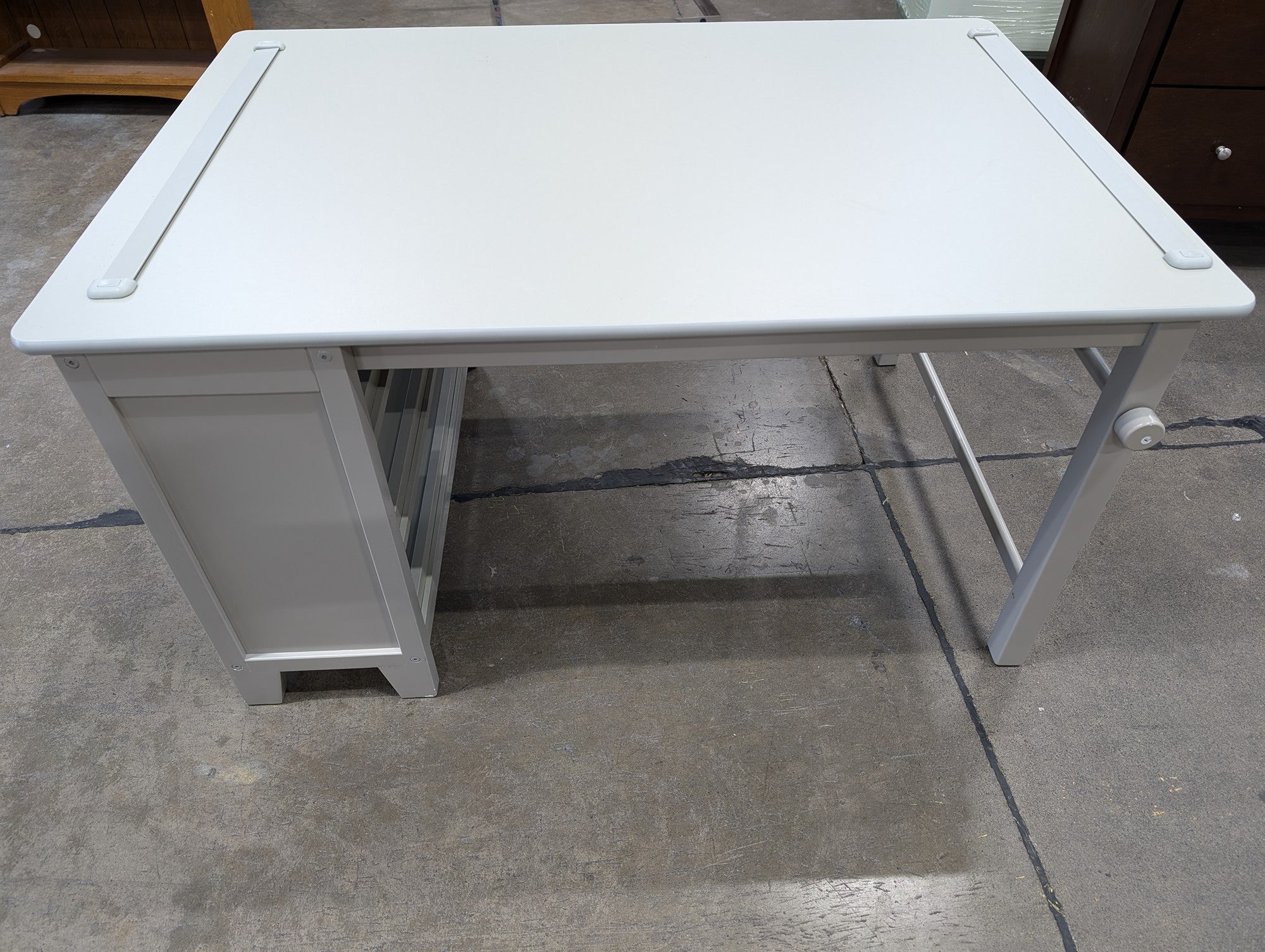Martha Stewart Grey Desk with Integrated Shelving Unit